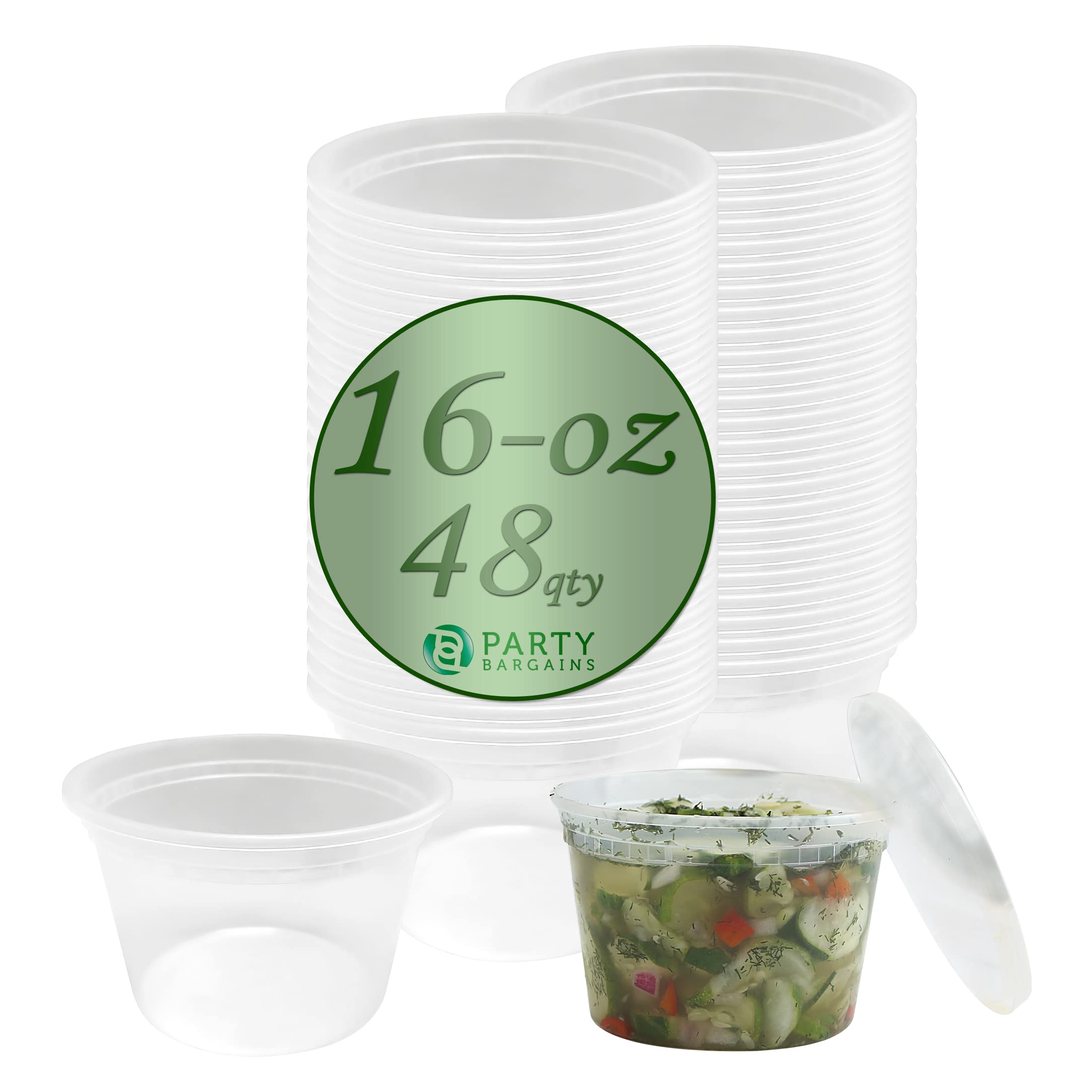 Party Bargains 36-Pack Food Containers With Lids - 8Oz, 16Oz, And 32Oz Combo Deli Containers For Food, Temperature Resilient, Le