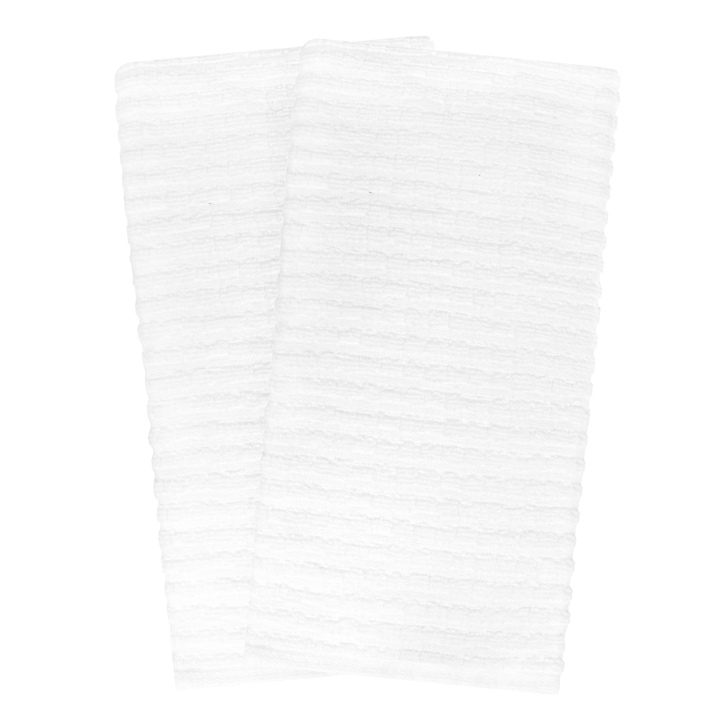 Ritz Royale Collection 100% Combed Terry Cotton, Highly Absorbent, Oversized, Kitchen Towel Set, 28 X 18, 2-Pack, Solid White