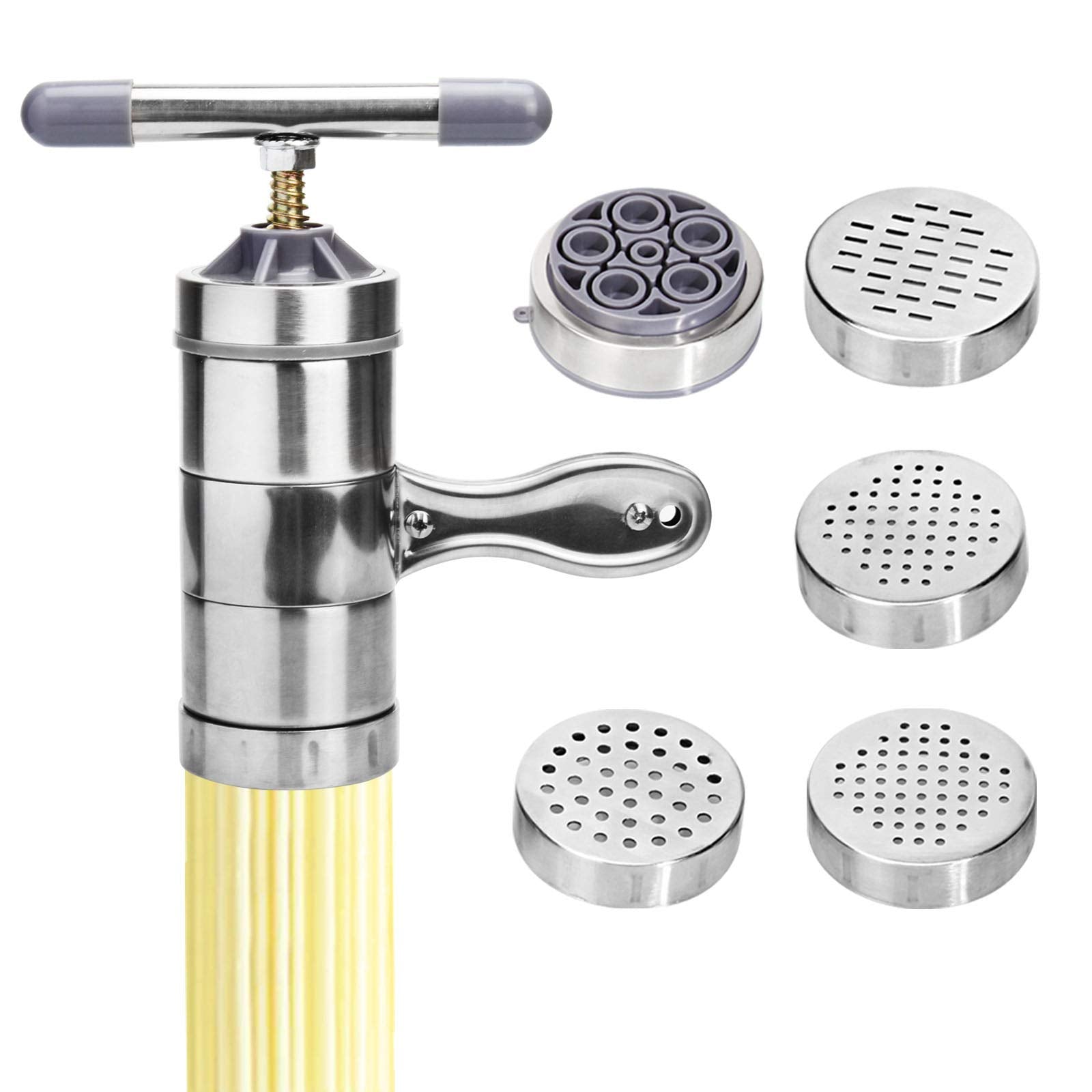 Manual Noodle Pasta Maker Spaghetti Kitchen Tool Stainless Steel Press Machine Press Machine Pasta Maker With 5 Noodle Mould Fru