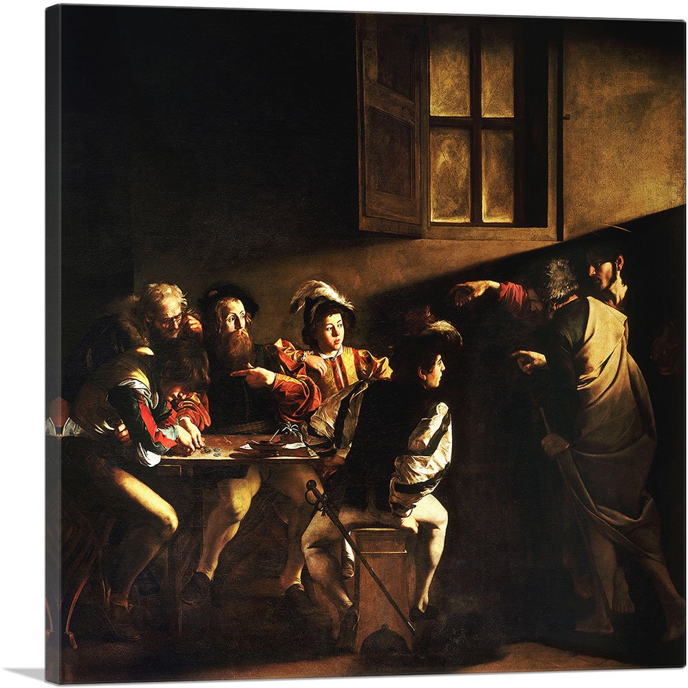 Artcanvas The Calling Of Saint Matthew 1600 Canvas Art Print Stretched Framed Painting Picture Poster Giclee Wall Decor By Carav