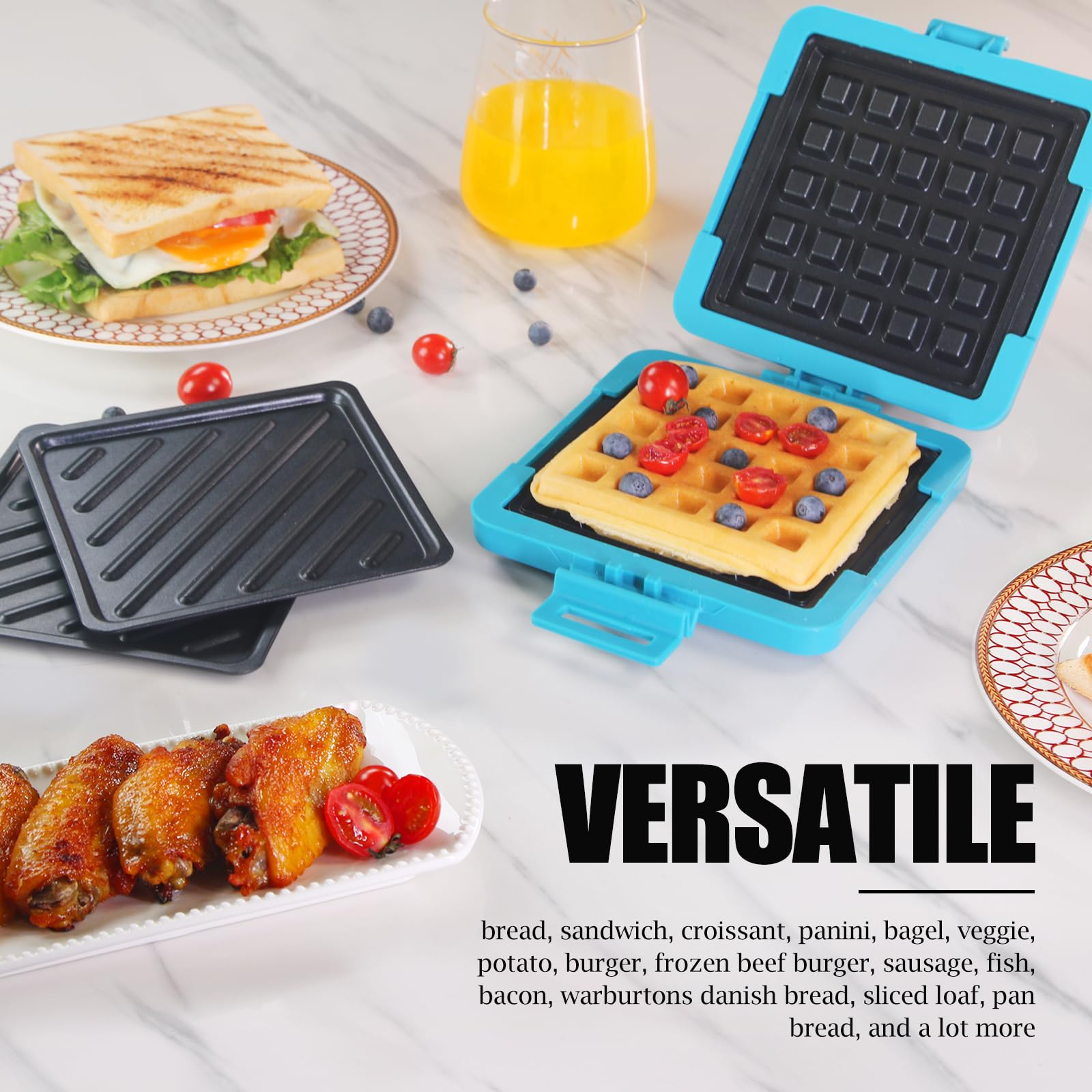 Mkysail Toaster,Microwave Toaster, Sandwich Maker, Waffle Maker, Panini Maker, Dishwasher Safe,No Electricity,Wireless,Time Savi