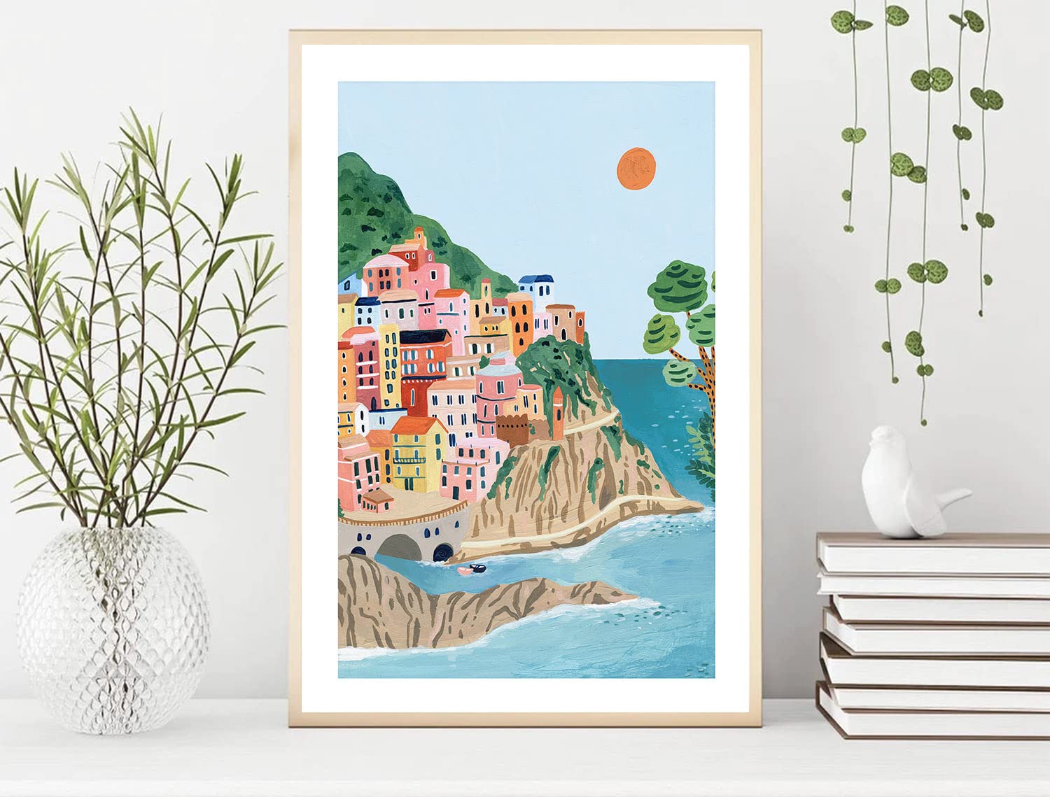 Cinque Terre Travel Print, Italy Art Print, Travel Gift, Travel Poster, Europe Print, Italian Coast, Italian Riviera, Housewarmi