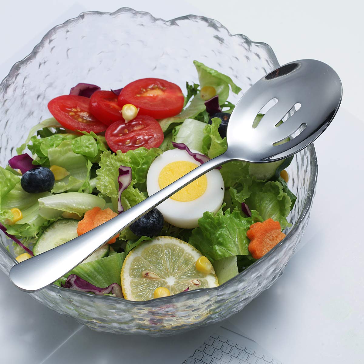 Kyraton 4-Piece Stainless Steel Serving Utensil Set - 2 Serving Spoons And 2 Slotted Spoons