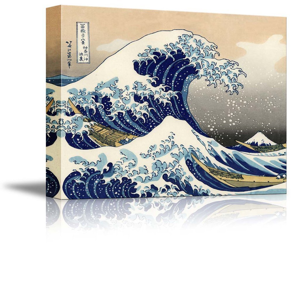 Wall26 - The Great Wave Off Kanagawa By Hokusai - Canvas Art Wall Decor- 32''X48''