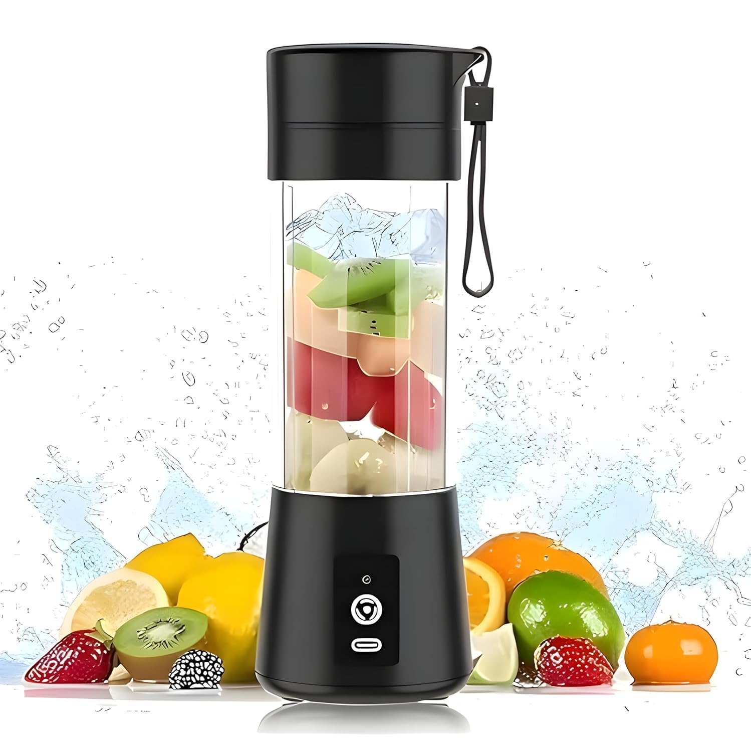 Portable Blender Electric Juicers Fruit Mixers Usb Rechargeable Smoothie Mini Personal Juicer 6 Blades 3Gears With 1500 Mah Rech