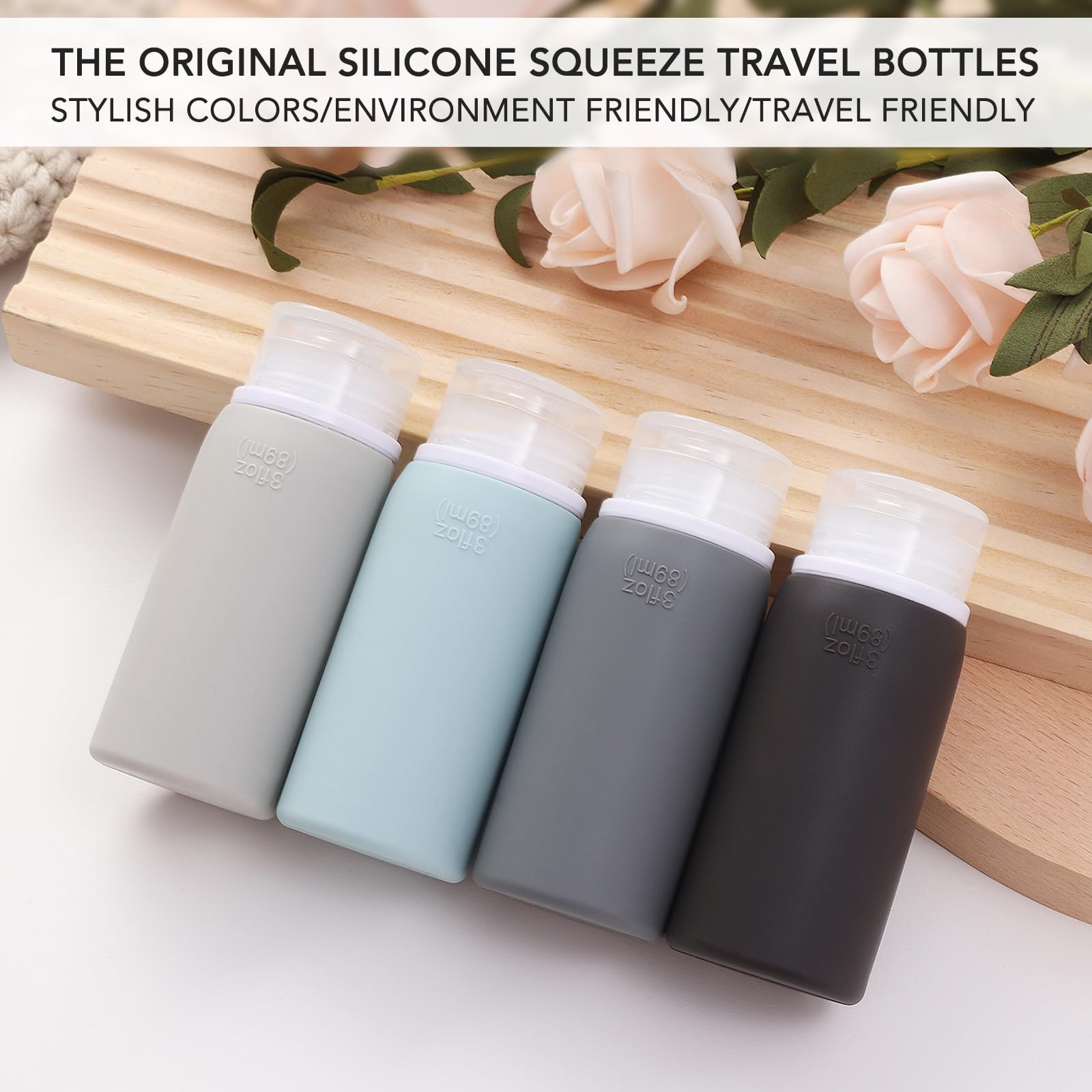 Muslish 21 Pack Travel Bottles For Toiletries, Leak-Proof Tsa Compliant Silicone Travel Size Containers For Shampoo And Conditio