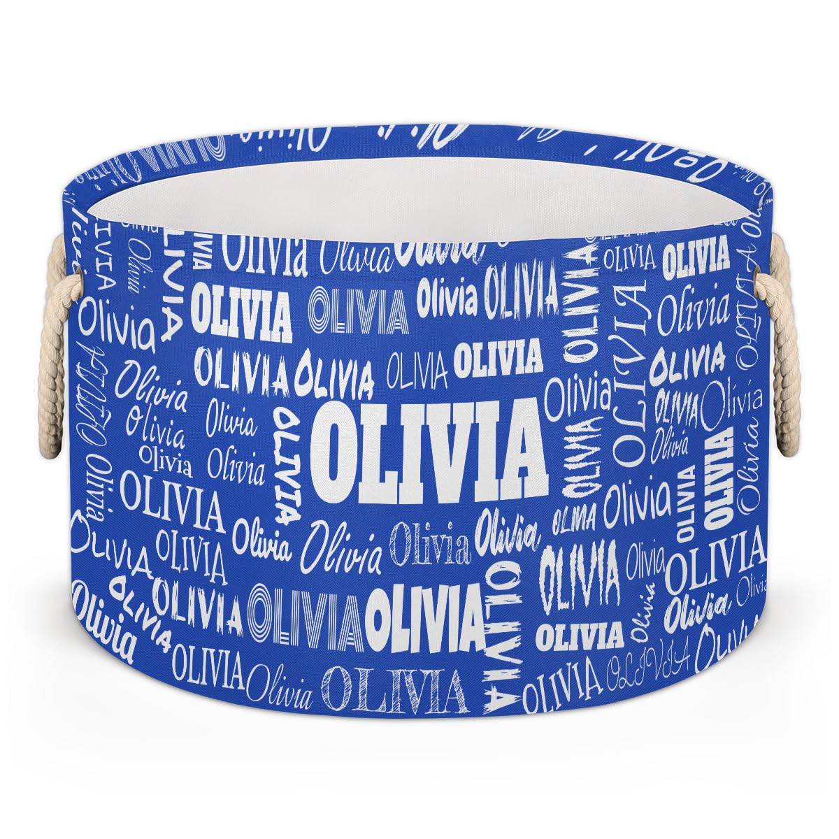 Personalized Round Laundry Hamper With Names, Custom Nursery Baskets Cubes Box, Kids Boys Men Custom Storage Dirty Clothes Baske