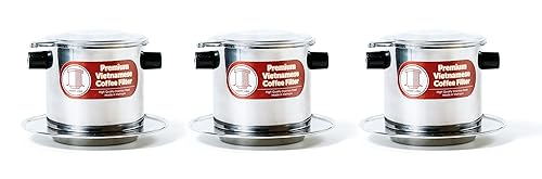 3 Pack Vietnamese Coffee Infuser Filter Set, Restaurant Quality, 8Oz
