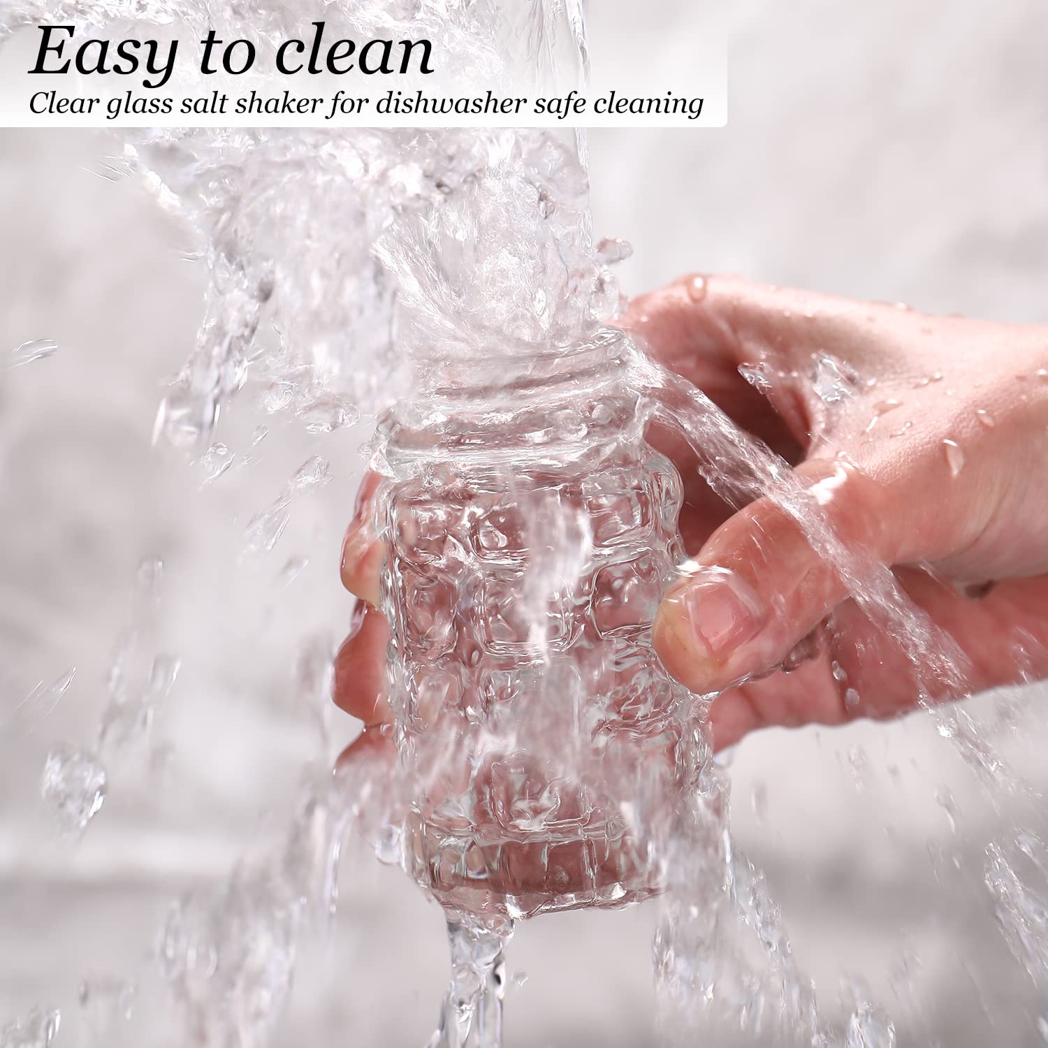 Glass Salt And Pepper Shakers Set,Cylindrical Salt Shaker Set