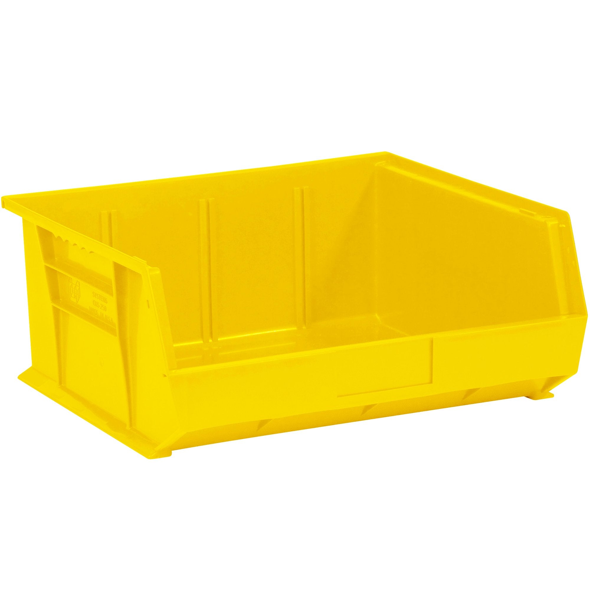 Aviditi Plastic Stack/Hang Storage Bin Containers, 14-3/4 X 16-1/2 X 7 Inches, Yellow, Pack Of 6, For Organizing Homes, Offices,