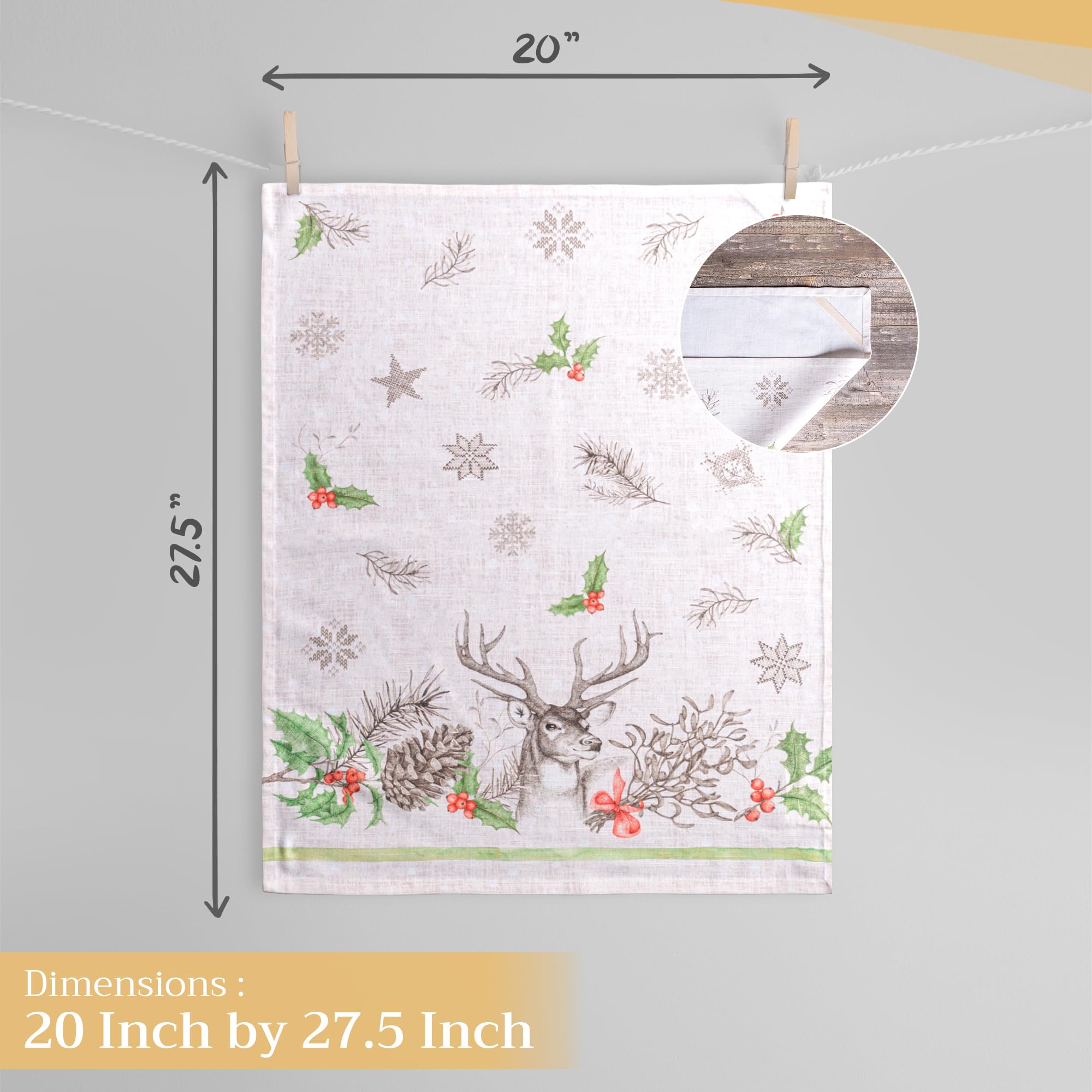 Maison D' Hermine Kitchen Towel 100% Cotton Quick Dry Cleaning Dishtowel For Gifts, Dining, Home, Wedding, Banquet, Buffet, Chri