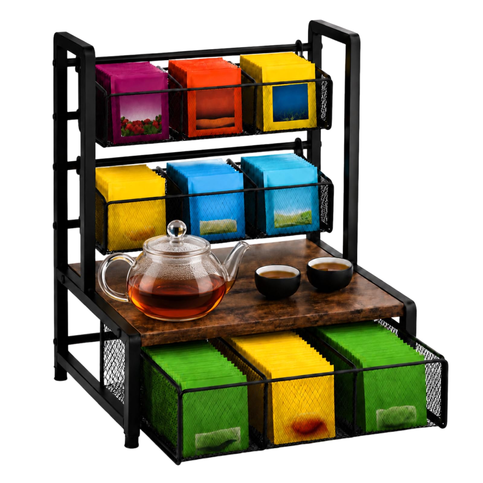 Acrux7 3 Tier Tea Bag Organizer, Coffee and Tea Station Organizer