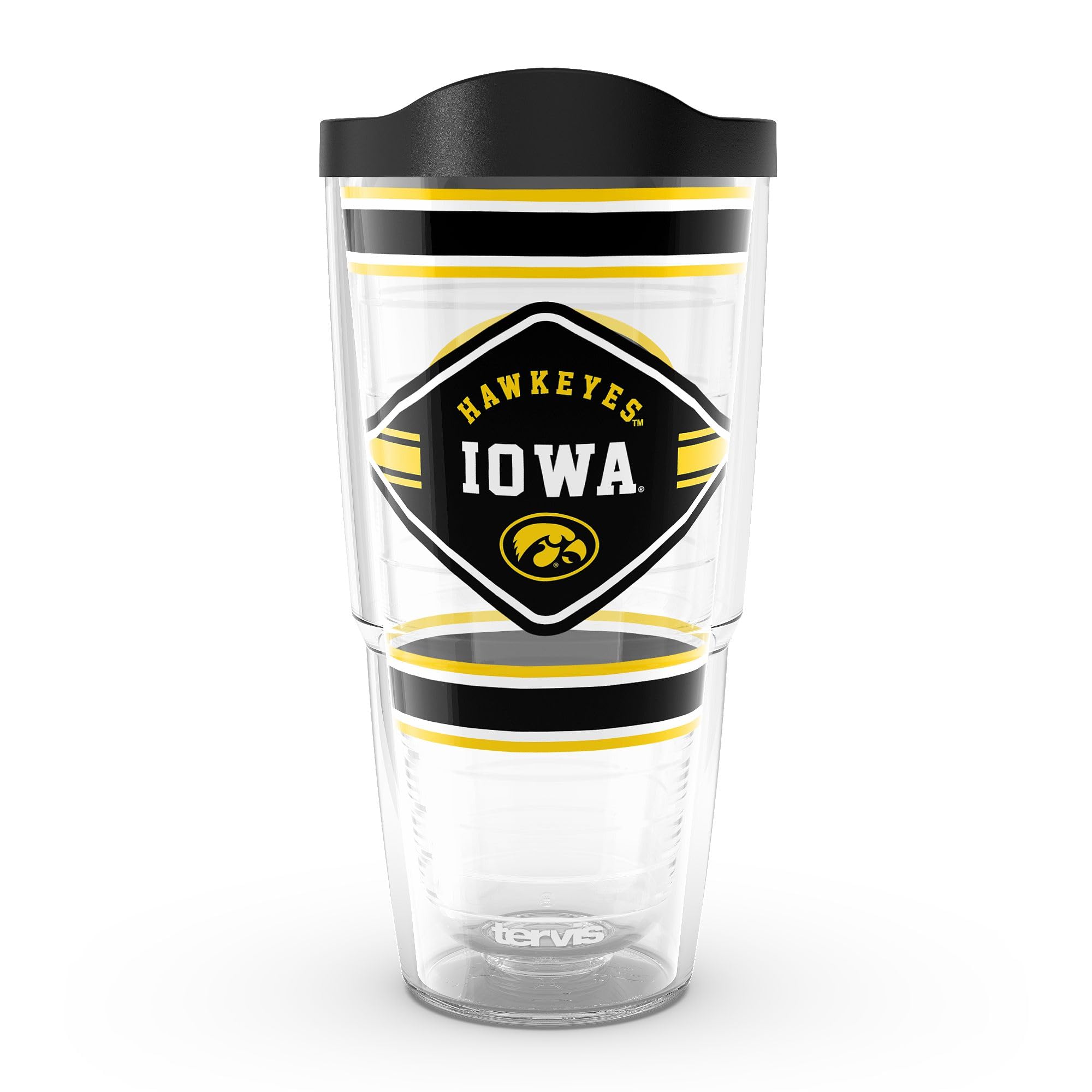 Tervis Iowa Hawkeyes  First String Made in USA Double Walled Insulated Tumbler Travel Cup Keeps Drinks Cold & Hot, 24oz, Classi