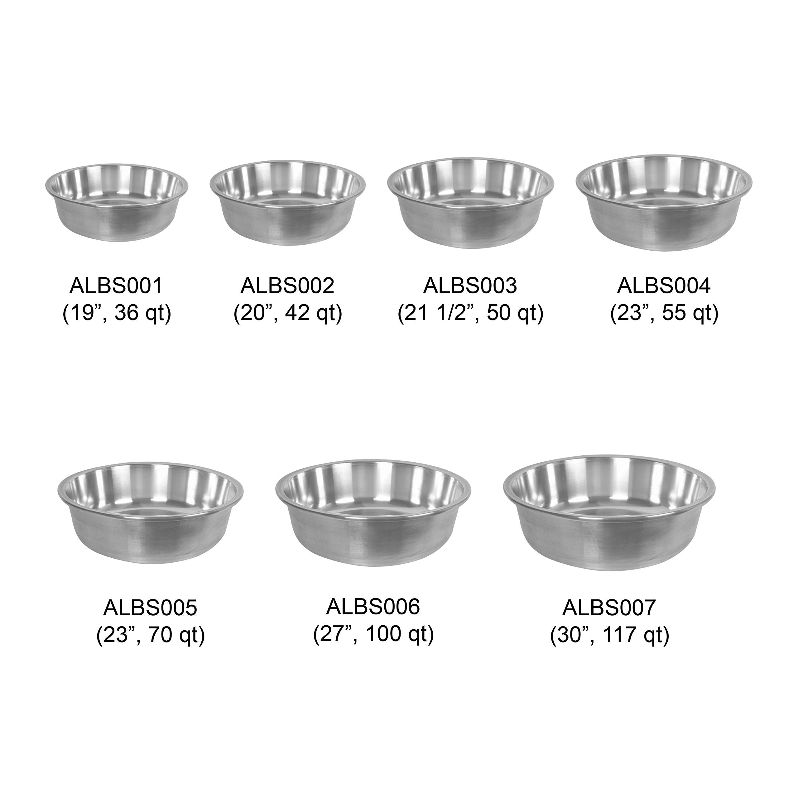 Thunder Group Aluminum Basin, 20-Inch Diameter By 6-Inch Height, Silver