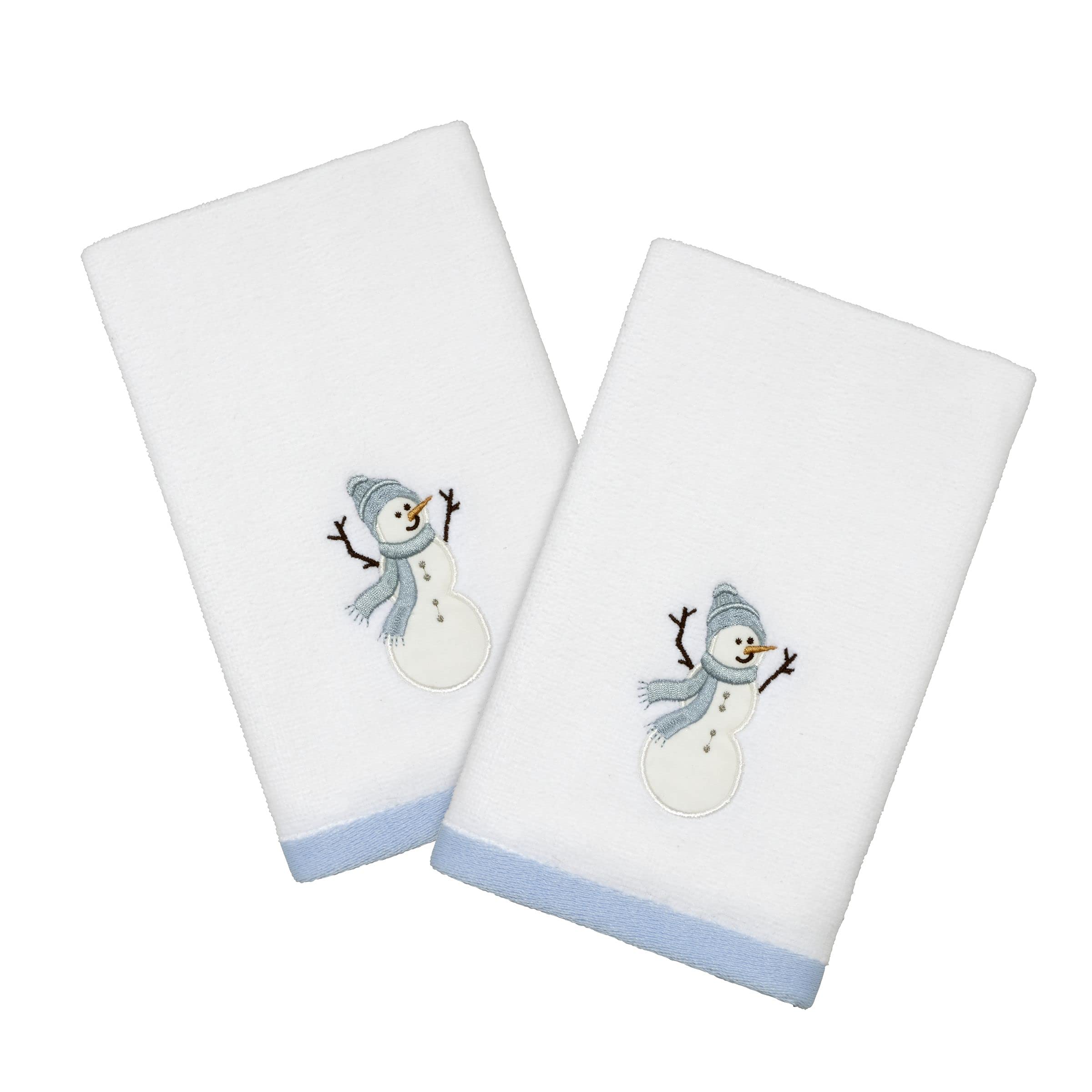 Avanti Linens - Fingertip Towels, Soft & Absorbent Cotton, Set of 2 (Frosty Friends Collection)