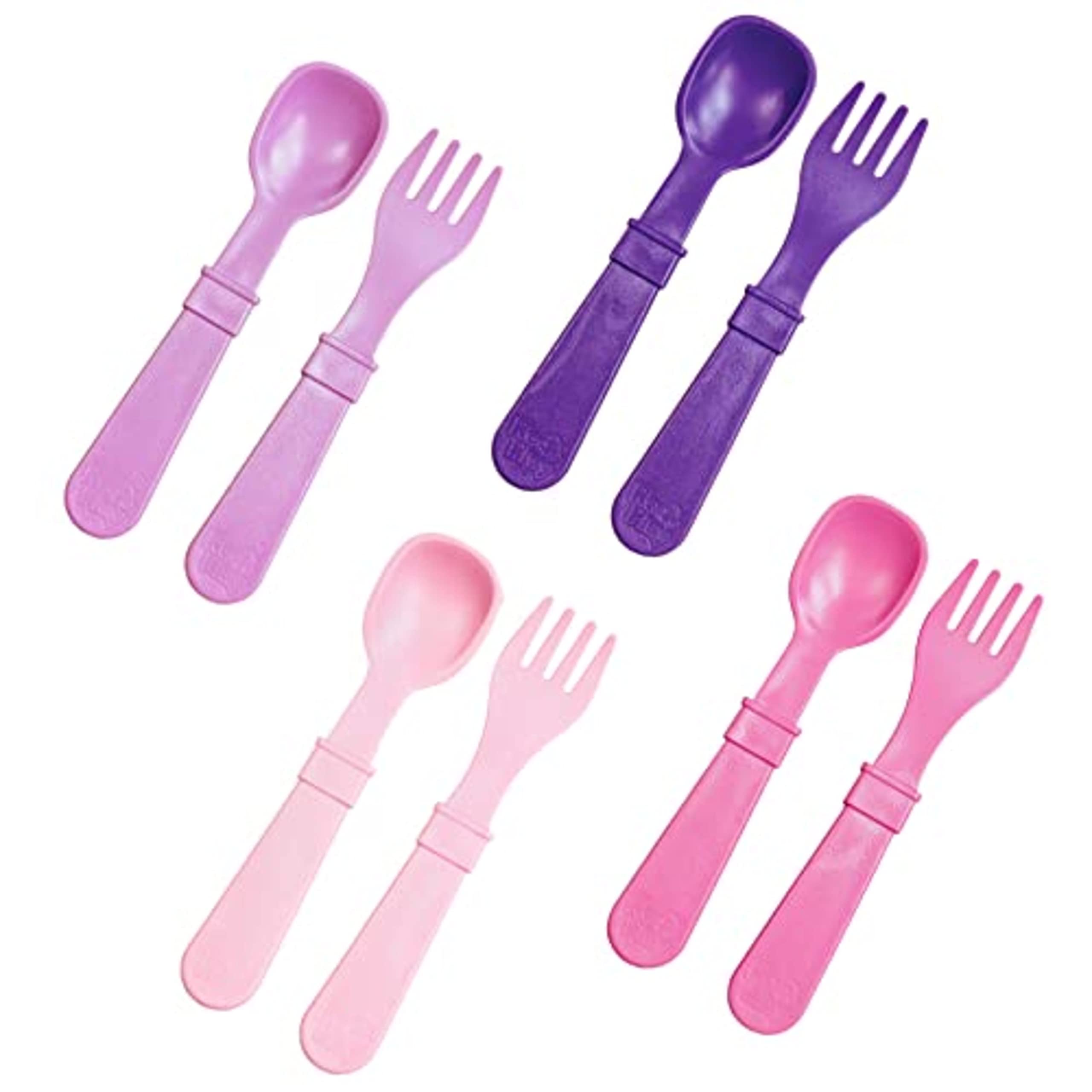 RE-PLAY Made in USA 8pk Toddler Feeding Utensils Spoon and Fork Set  Made from BPA Free Eco Friendly Recycled Milk Jugs - Virtua