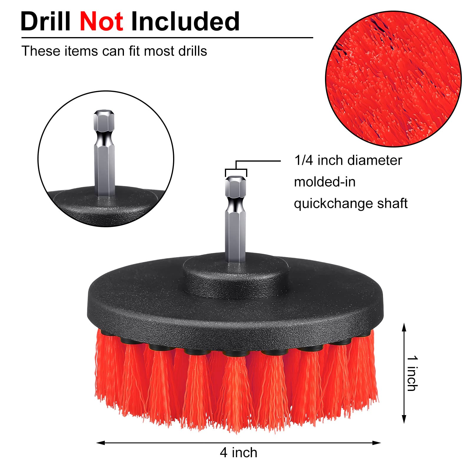 6 Pcs Drill Brush Attachment Power Scrubber Cleaning Kit Multi Purpose Drill Brush Set Drill Scrubber Brush Kit Cleaning Brushes