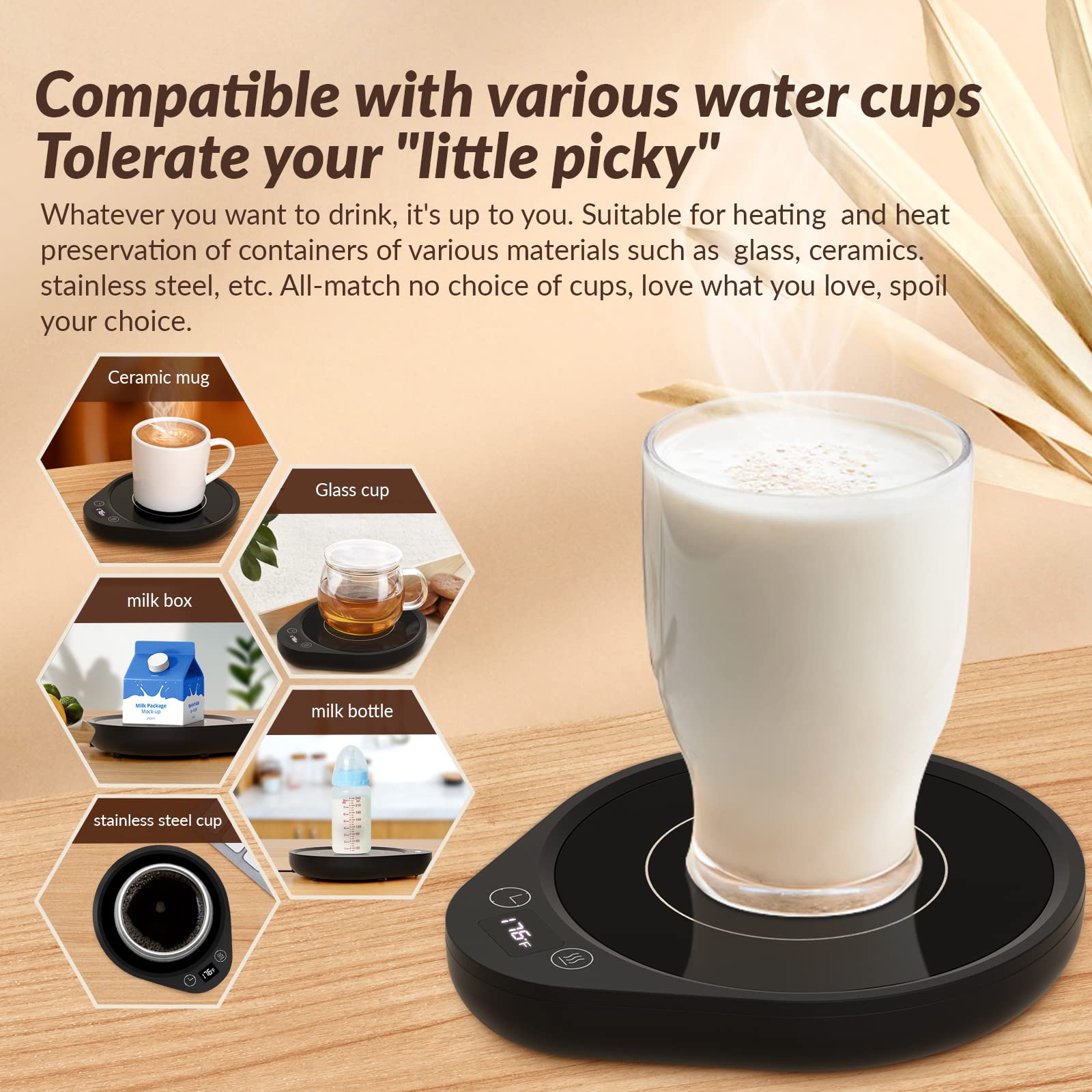 Mug Warmer, Upgrade Coffee Warmer & Cup Warmer For Desk With 3 Temperature Settings, More Hot Coffee Mug Warmer With Timer, 4H A