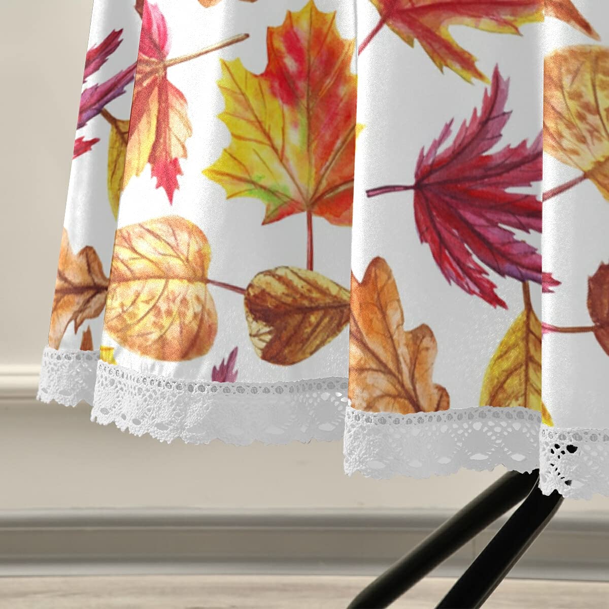 Kcldeci Autumn Fall Round Tablecloth Washable Polyester Table Cloth Fall Maple Leaf Pumpkin Decorative Table Cover For Wedding P