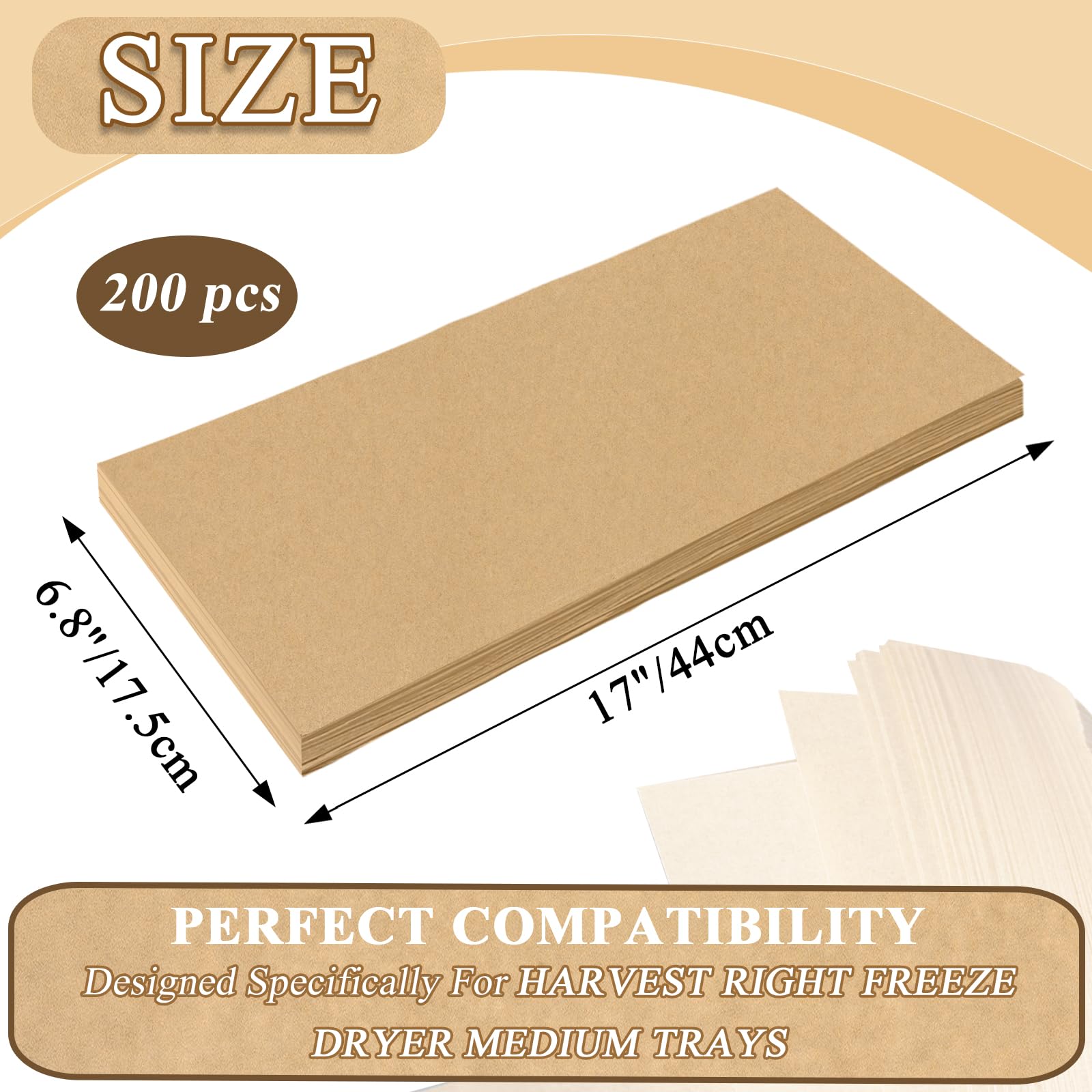 200 Pcs Freeze Dryer Tray Mats For Harvest Right Freeze Dryer Medium Trays, Non-Stick Baking Mats One-Off Parchment Paper Access