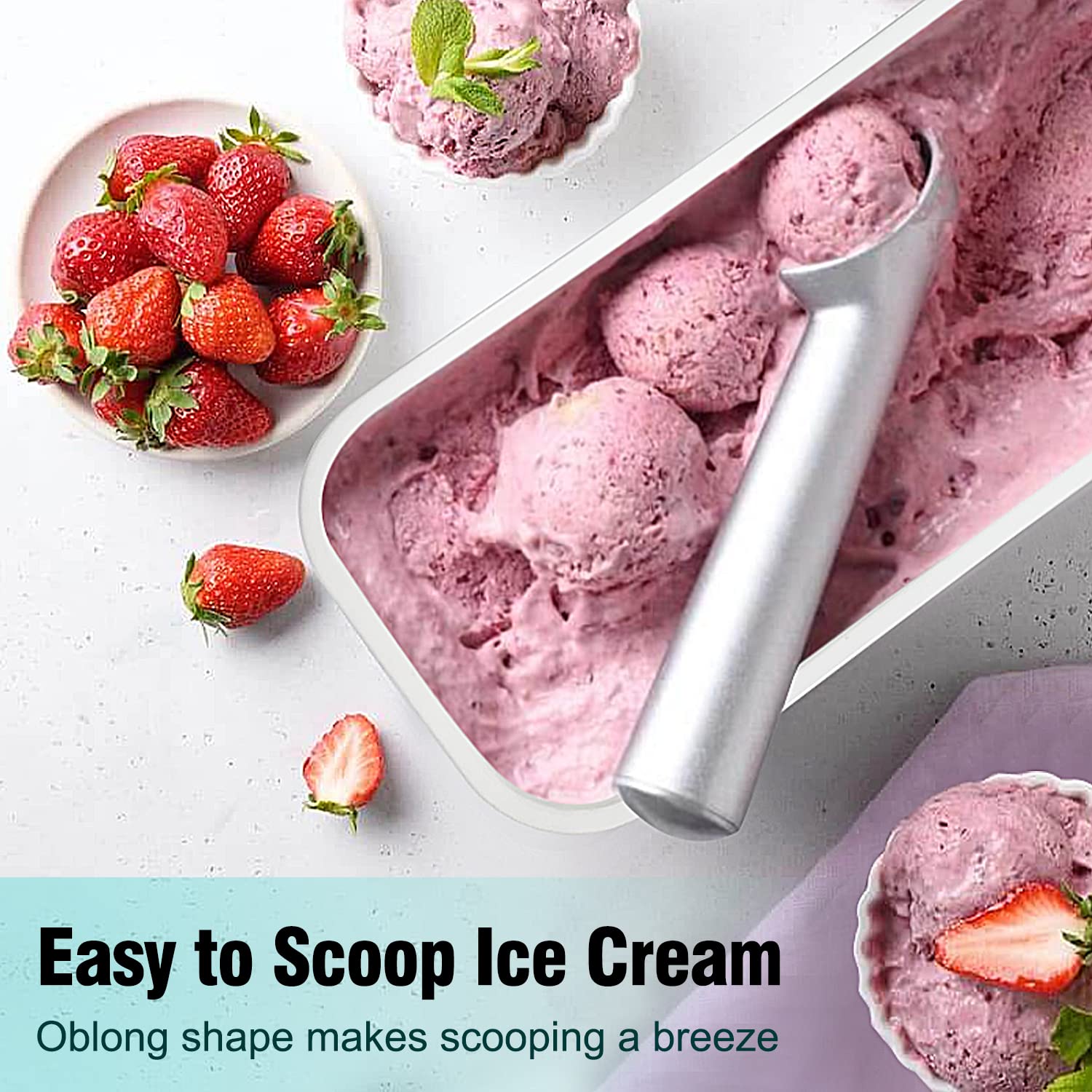 Walfos Ice Cream Containers - 1.6 Quart Each, Reusable Homemade Ice Cream Tubs With Silicone Lids, Stackable Freezer Storage Con