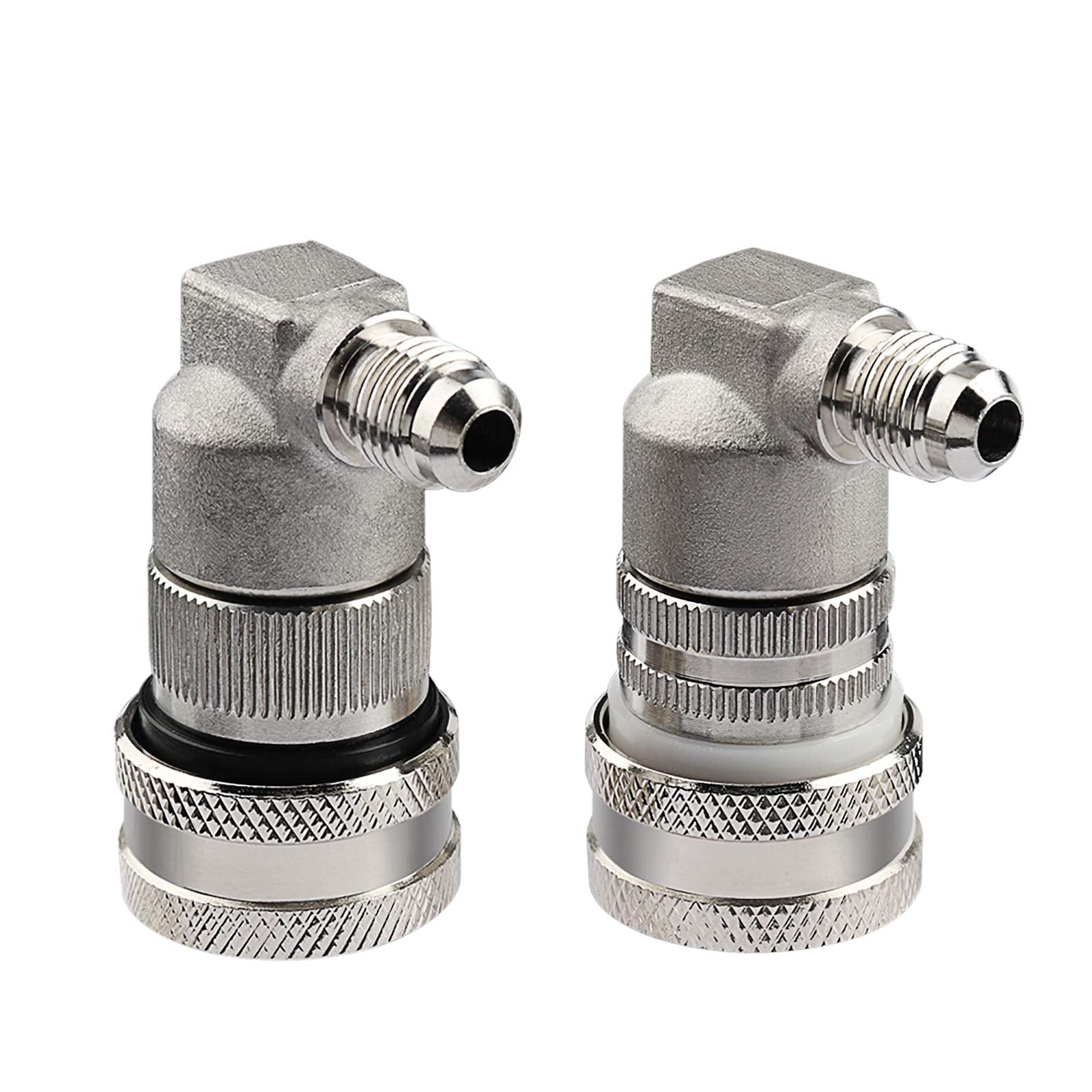 Onebom Ball Lock Disconnect, Gas & Liquid Corny Keg Fittings, Mfl 1/4 Threaded With 5/16 Stainless Steel Barbed & Hose Clamp (Mf