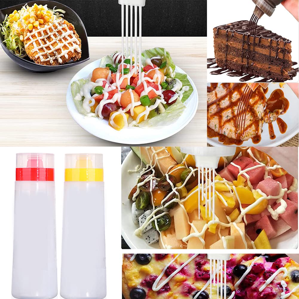 Akoak 1 Pack Four-Hole Seasoning Extruded Bottle, Plastic Seasoning Bottle Spray Bottle, Suitable For Ketchup, Salad Dressing, M