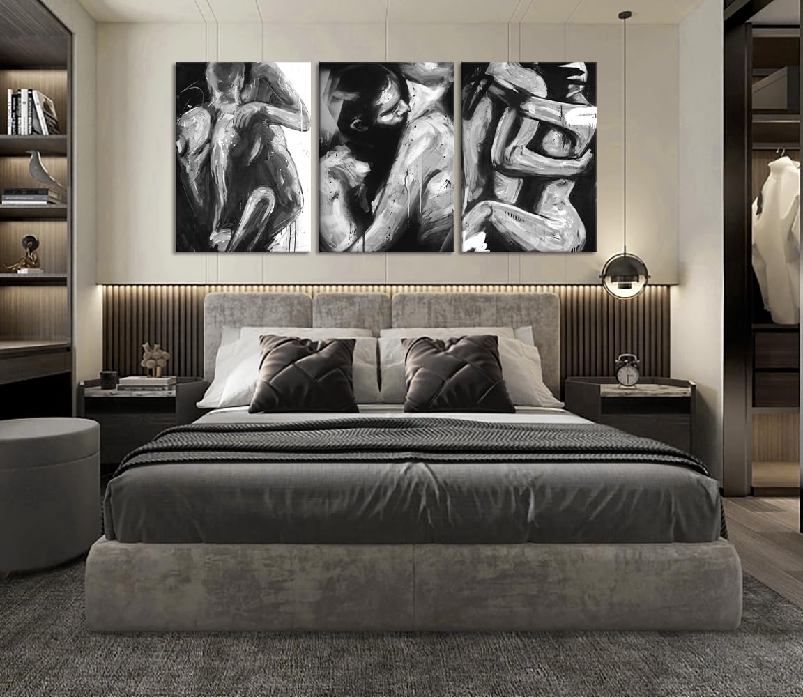 Sexy Wall Art For Bedroom Black And White Painting Woman Man Posters Prints Artwork For Apartment Home Bar Hotel Decorations Fra