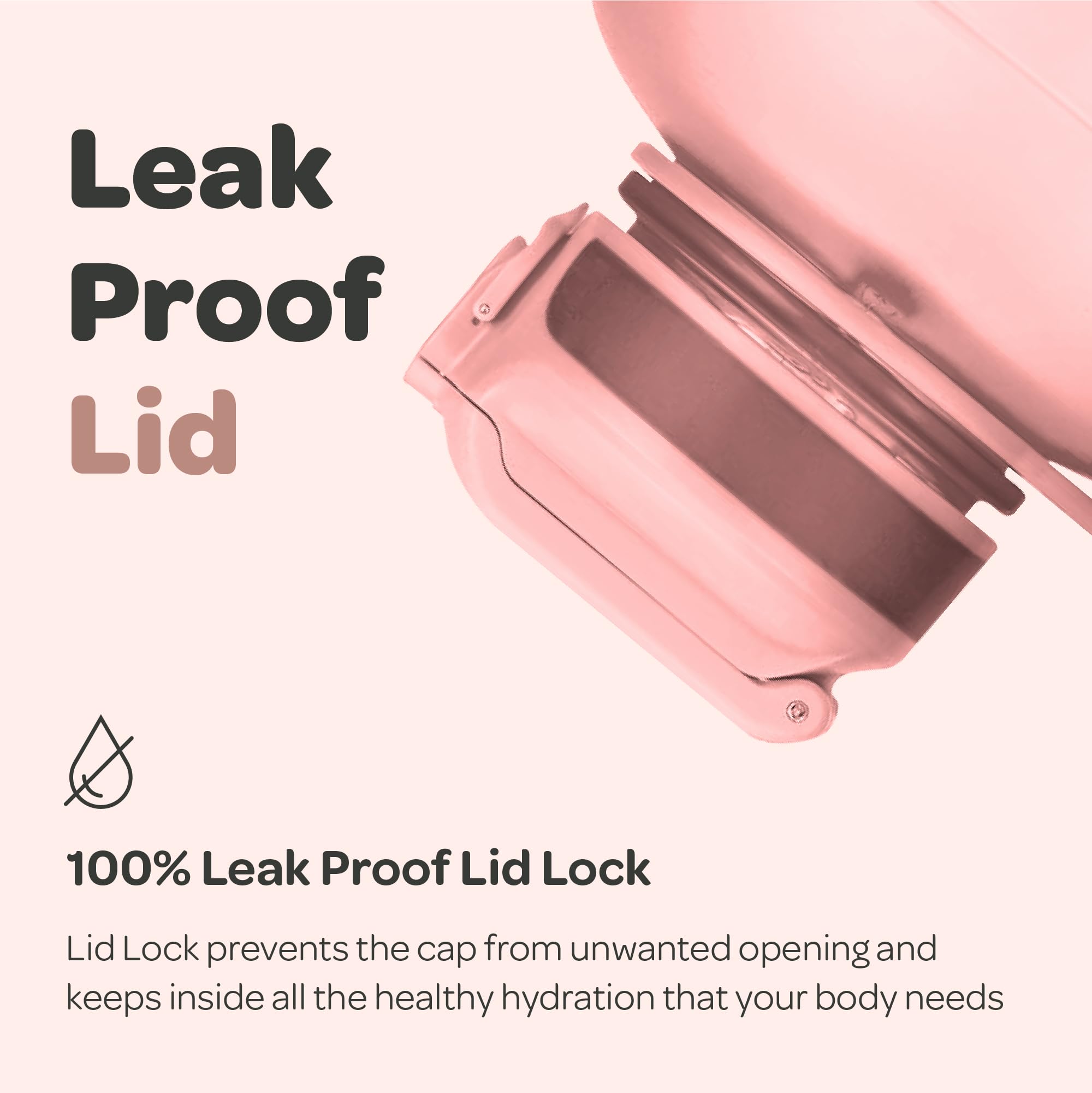 Hydracy Water Bottle with Storage Sleeve and Straw - Large Half gallon BPA Free Motivational Jug with Time Marker - Leak Proof gym Bottle - Ideal gift for Fitness or Sports & Outdoors ( Rose gold Straw  78oz)