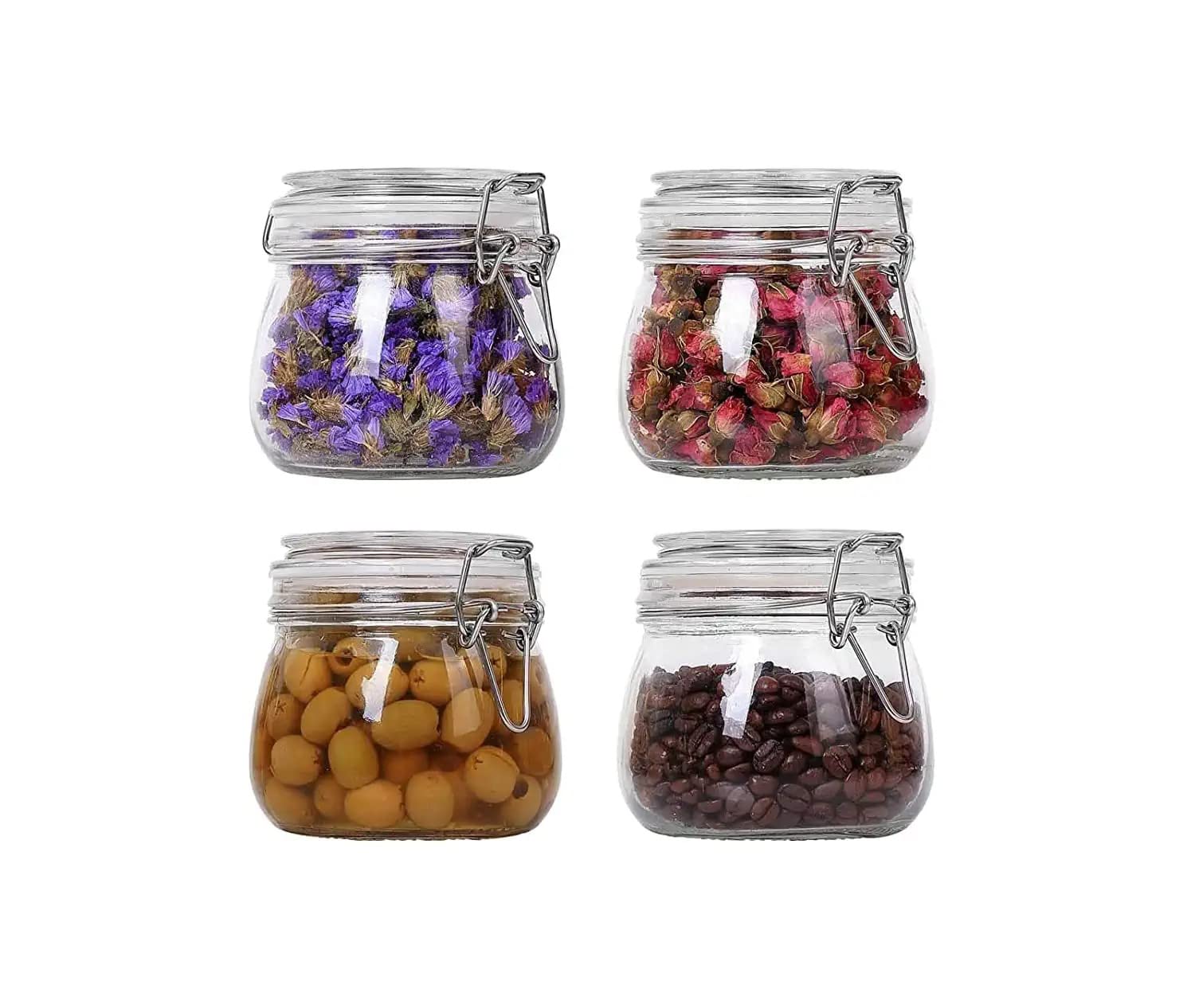 Prayas Glass Storage Containers For Pantry & Counter Pantry Jars Feature An Upgraded Silicone Locking HandleJar Canisters For C