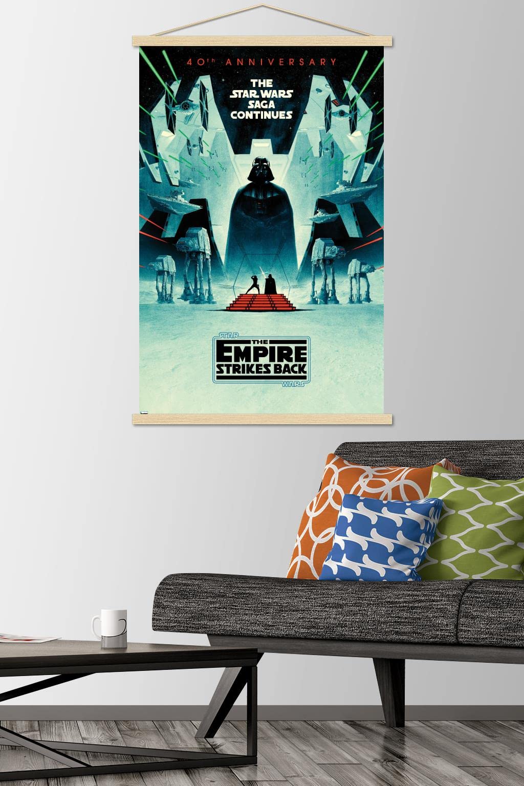 Trends International Star Wars: The Empire Strikes Back - 40Th Anniversary Wall Poster, 22.375'' X 34'', Premium Print And Beech