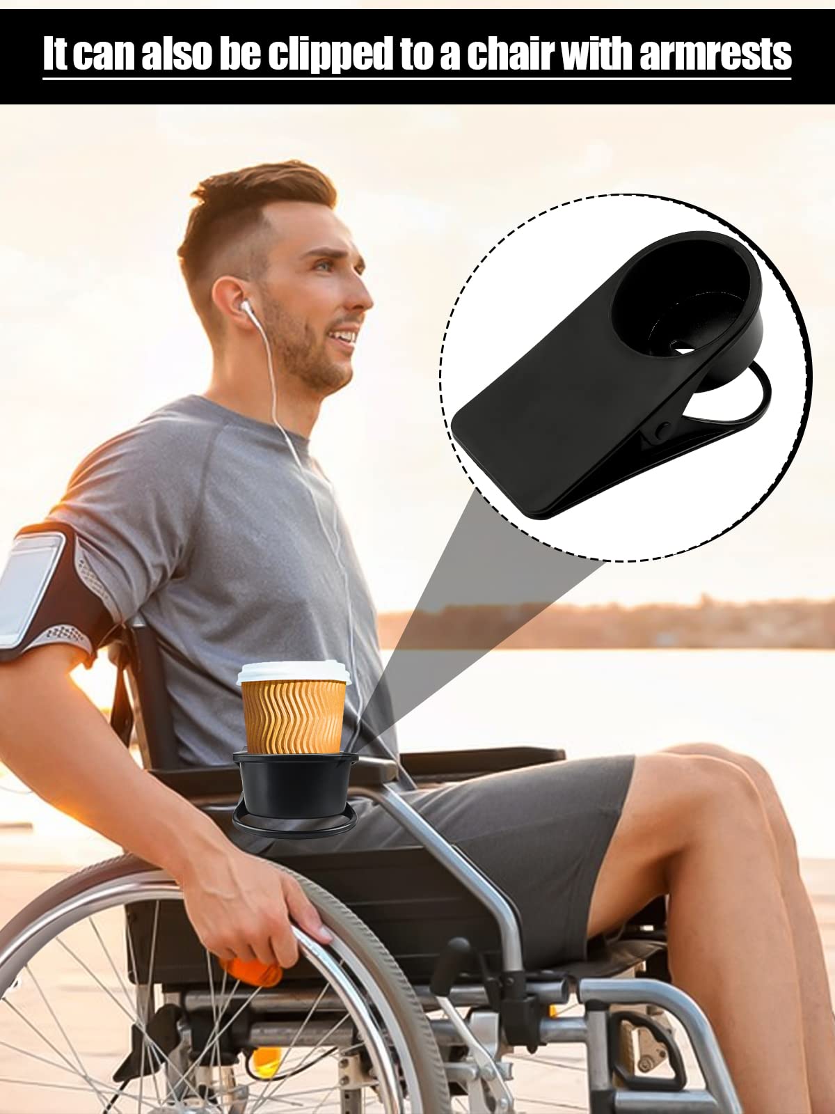 Kalolary 2 Pieces Drinking Cup Holder Clip, Desk Bottle Cup Stand Diy Glass Clamp Storage Saucer Cup Clip Water Coffee Mug Holde