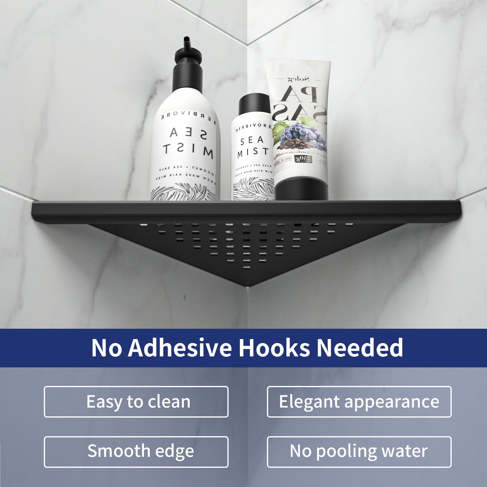 Bernkot 8'' Corner Shower Shelf 2 Pack, 304 Stainless Steel Grout In Bathroom Shelves, Recessed Shelf Rack For Tiled Wall (8'',