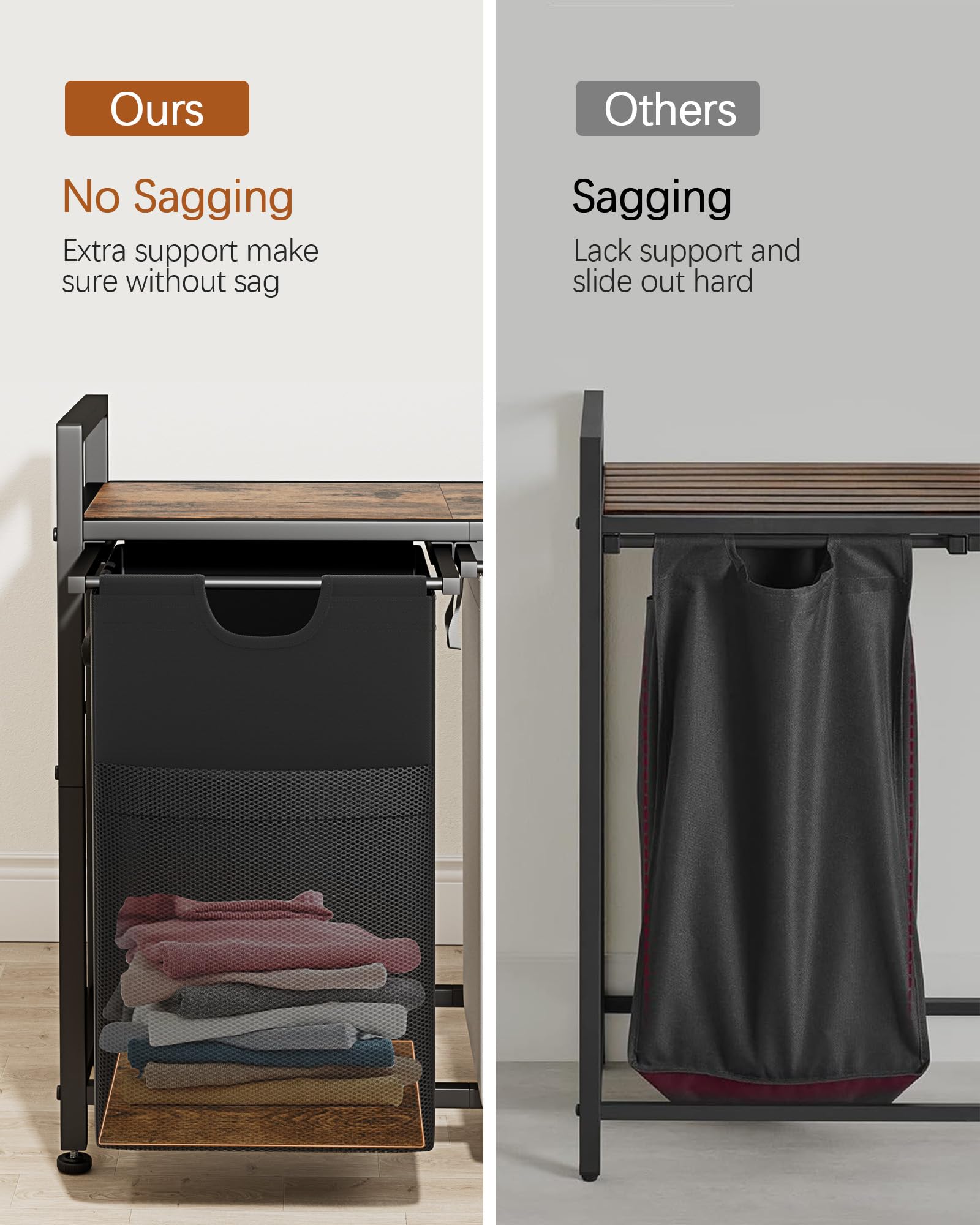 Lulive Double Laundry Hamper, Multifunctional Basket Organizer, 112L Laundry Sorter With Removable Bags And Fabric Handles, Larg