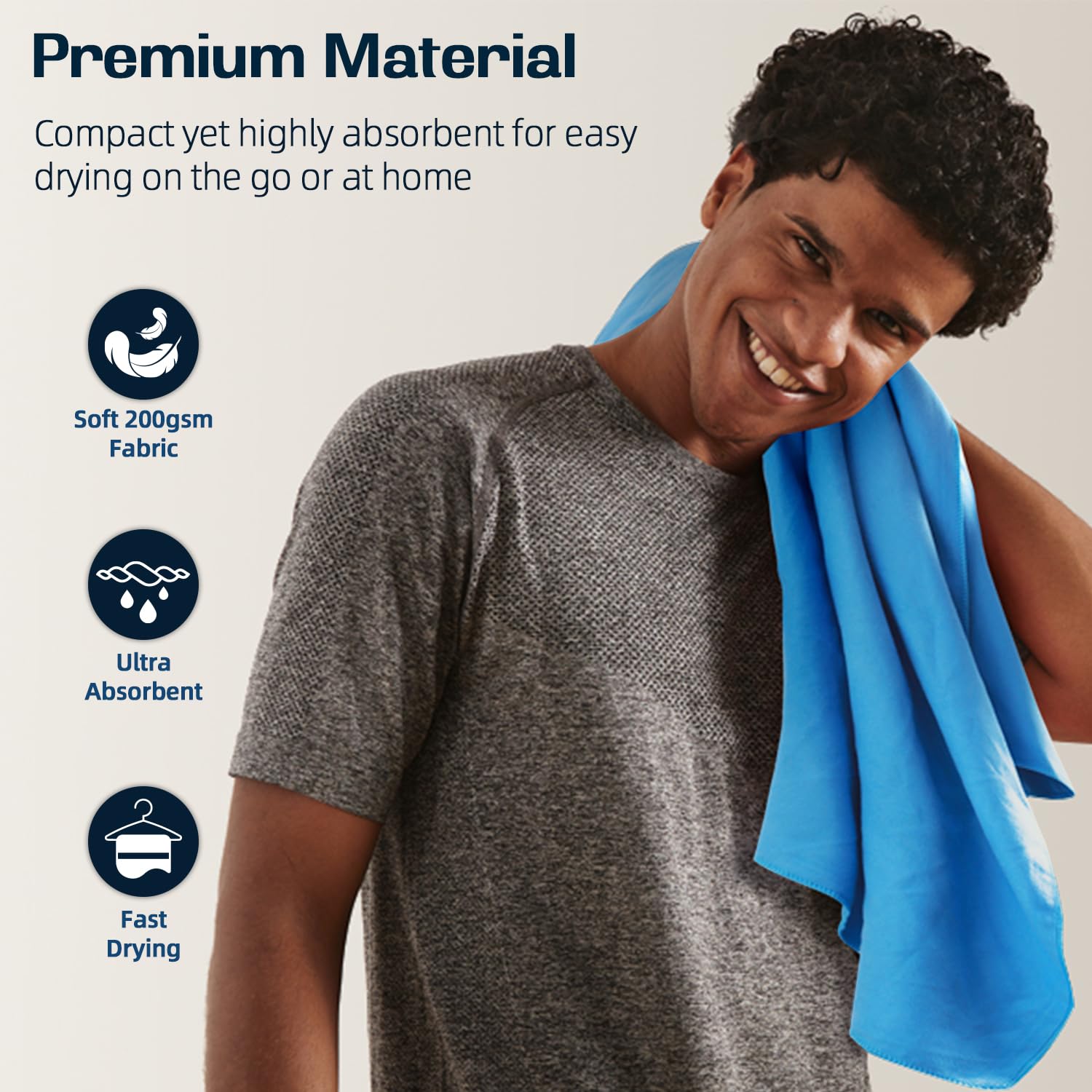 Bagail Camping Towel With Eva Case, Compact & Ultra Soft Microfiber Travel Towel - Super Absorbent & Lightweight Quick Dry Towel