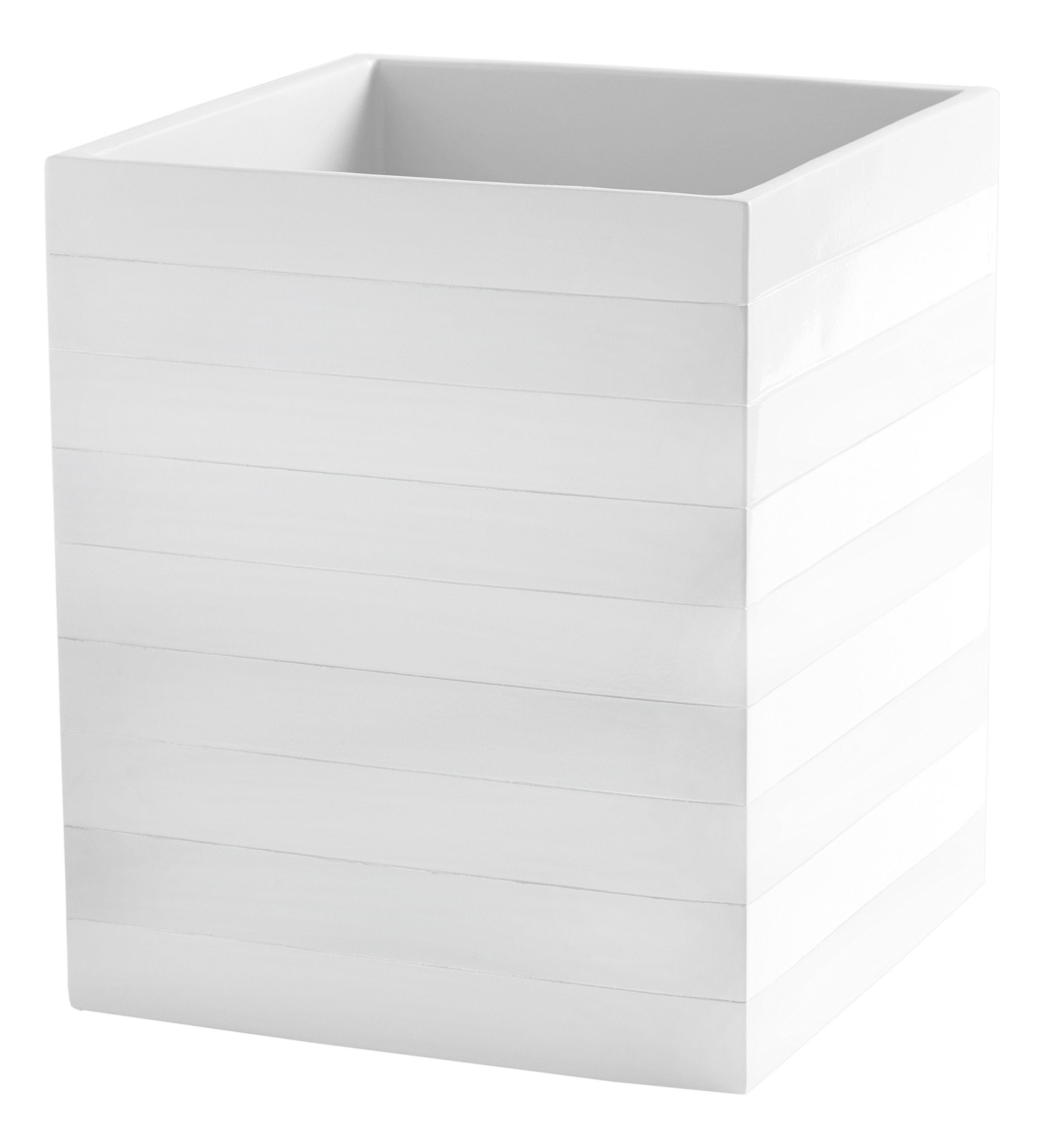 Kassatex Fine Linens Wastebasket Cabana Accessories White