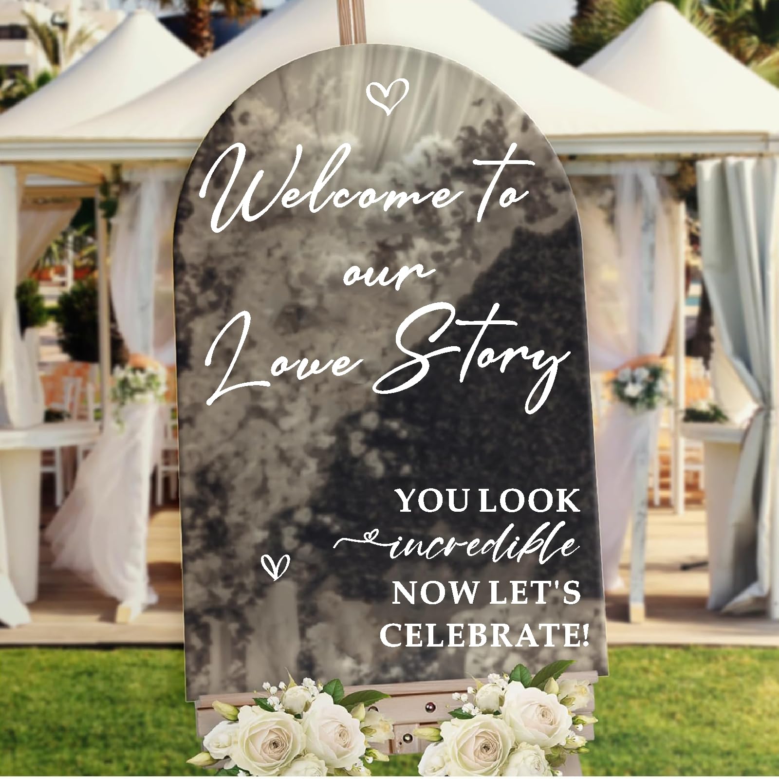 Wedding Welcome Signs Wedding Stickers Welcome To Our Love Story Sign Decals Selfie Mirror Decals For Wedding Party Borad Just M