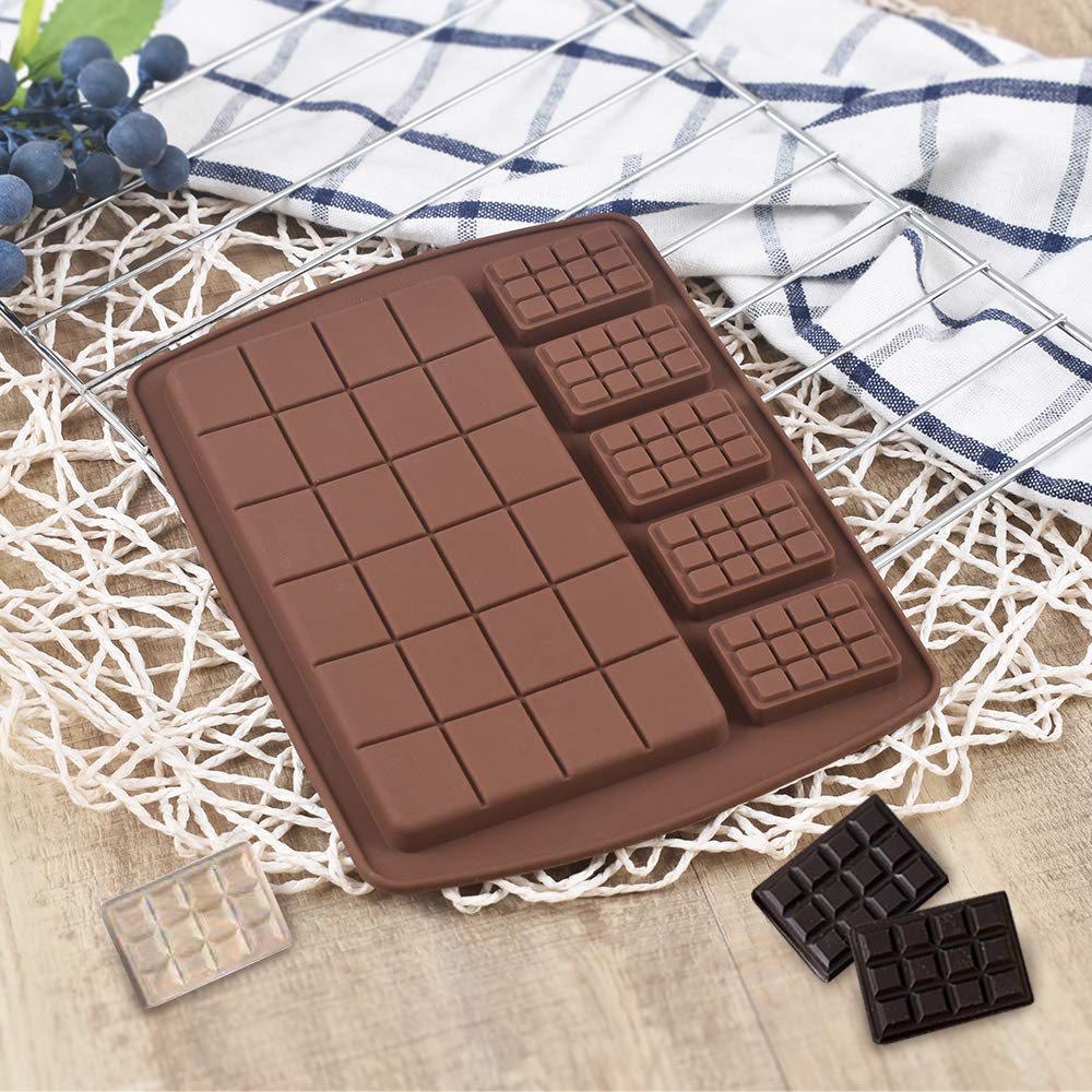 Newk Silicone Break Apart Chocolate Molds, Candy And Energy Bar Silicone Molds, Pack Of 6