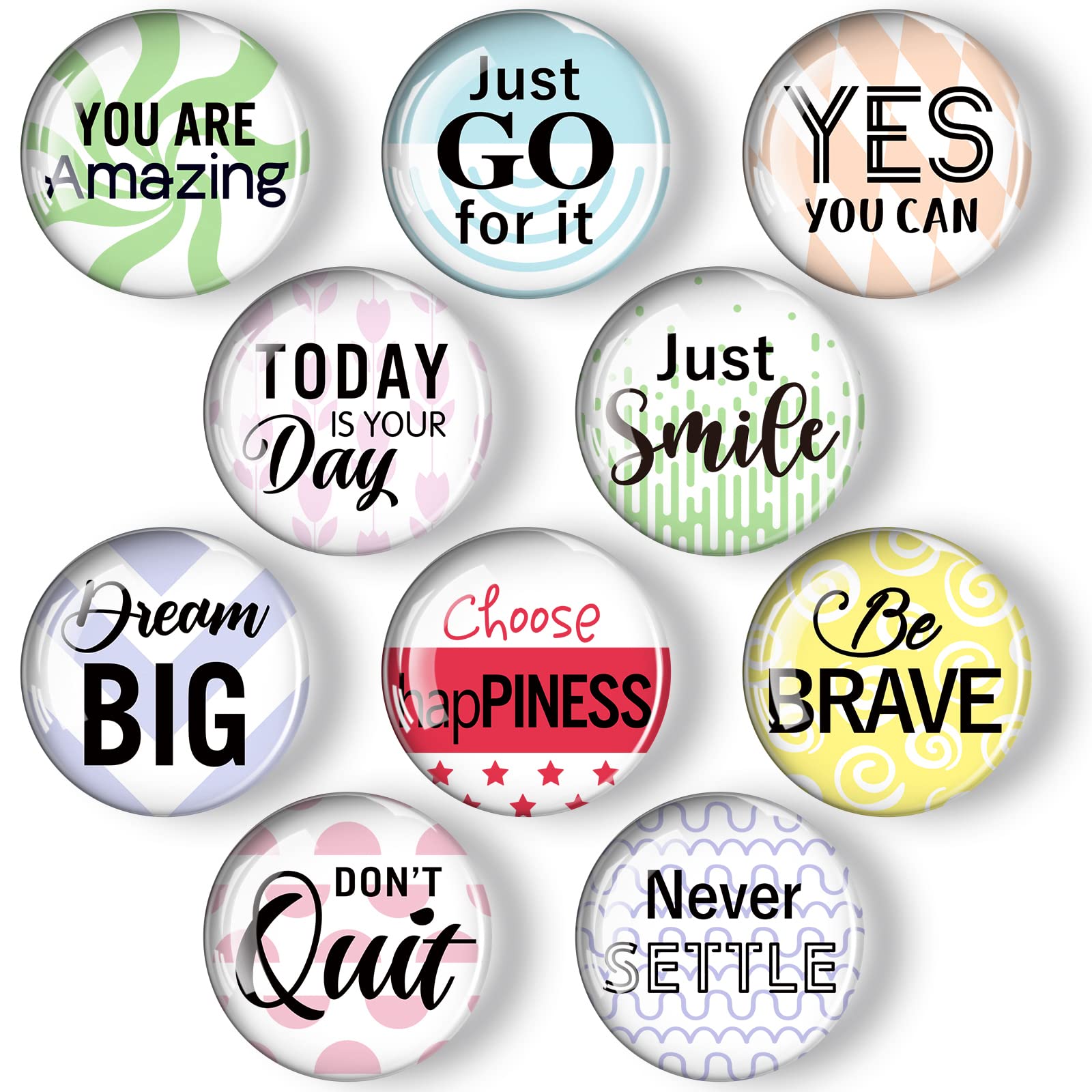 10 Pieces Inspirational Fridge Magnets Motivational Quote Magnets Glass Refrigerator Whiteboard Magnets For Classroom Office Hom