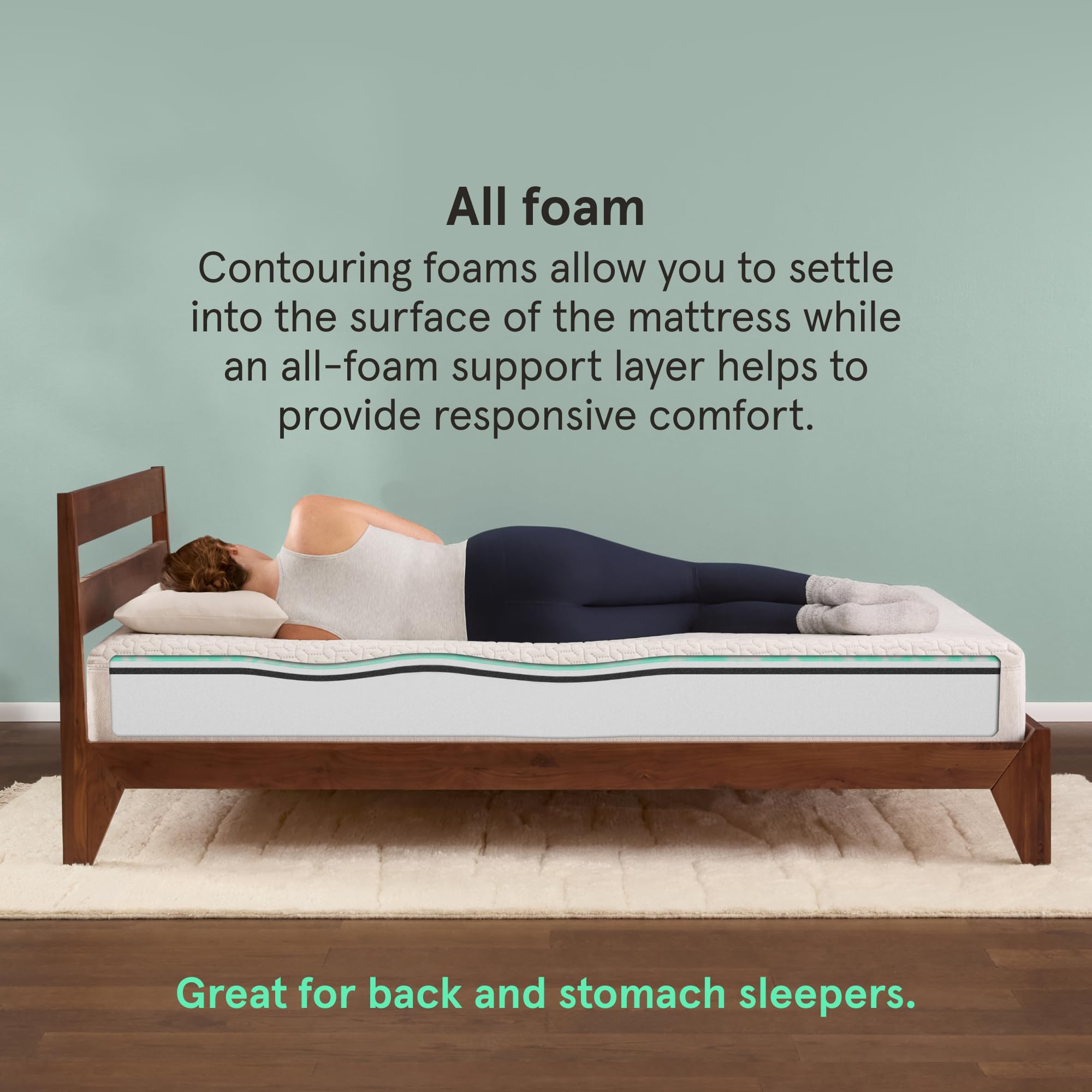 Tuft & Needle Queen Adaptive Foam Mattress - 8" Firm, Cooling, Grey, CertiPUR-US, Model MAT-NOD-02-Q, 100 Night Trial, Fiberglass-Free