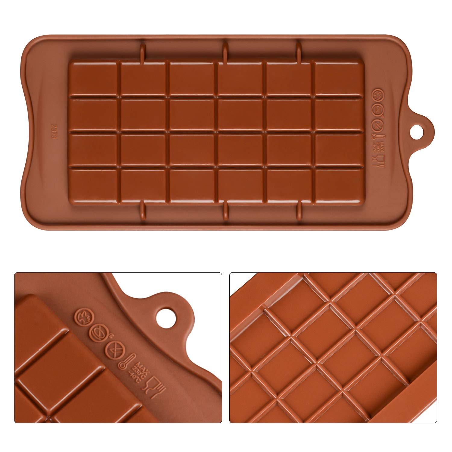 Chocolate Bar Mold Silicone - Candy Bar Molds For Chocolate Break-Apart Silicone Chocolate Molds Protein And Engery Bar Silicone