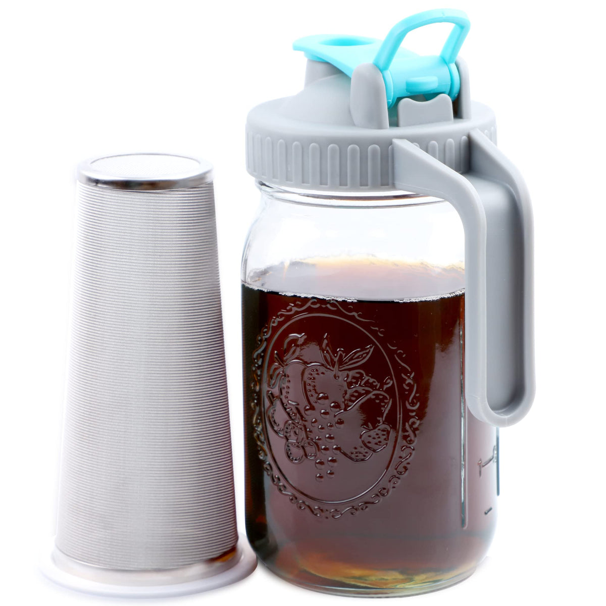Gmsweet Mason Jar Cold Brew Coffee Maker 32 Oz Wide Mouth Cold Brew Pi ...