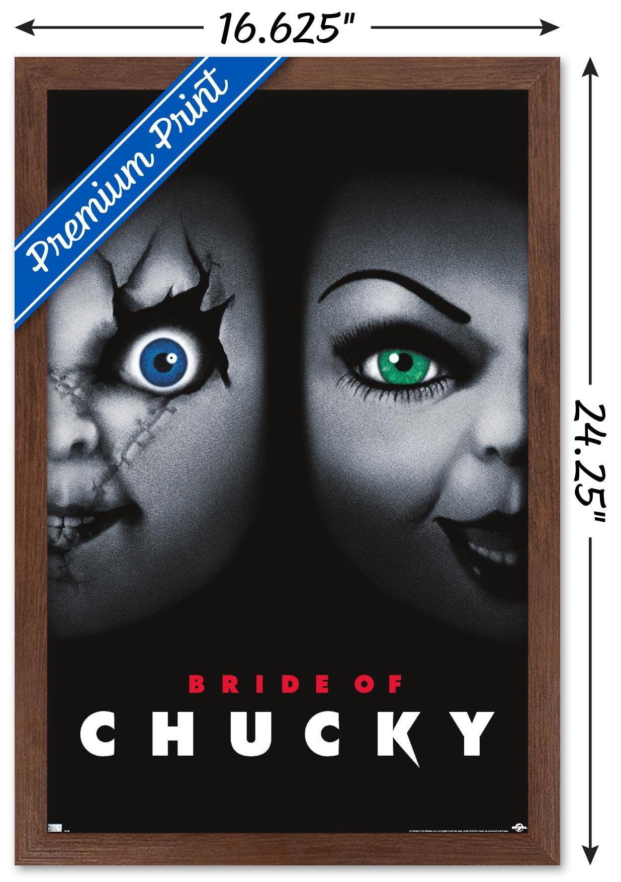 Trends International Child'S Play: Bride Of Chucky - One Sheet Wall Poster, 14.725'' X 22.375'', Mahogany Framed Version
