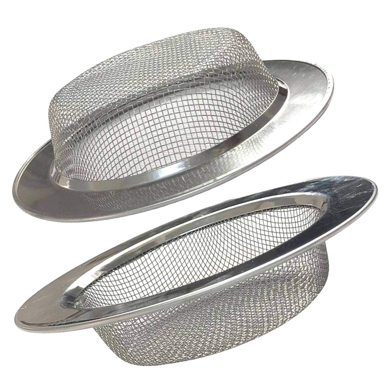 2 Pack 4.5'' Kitchen Sink Drain Strainers, Stainless Steel Drain Cover With Anti Clogging Mesh, Thicken Edge