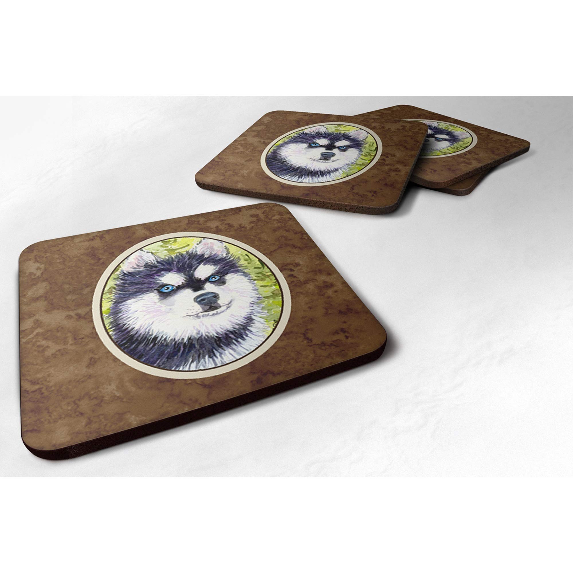 Carolines Treasures Klee Kai Foam Coasters (Set of 4), 3.5 H x 3.5 W, Multicolor