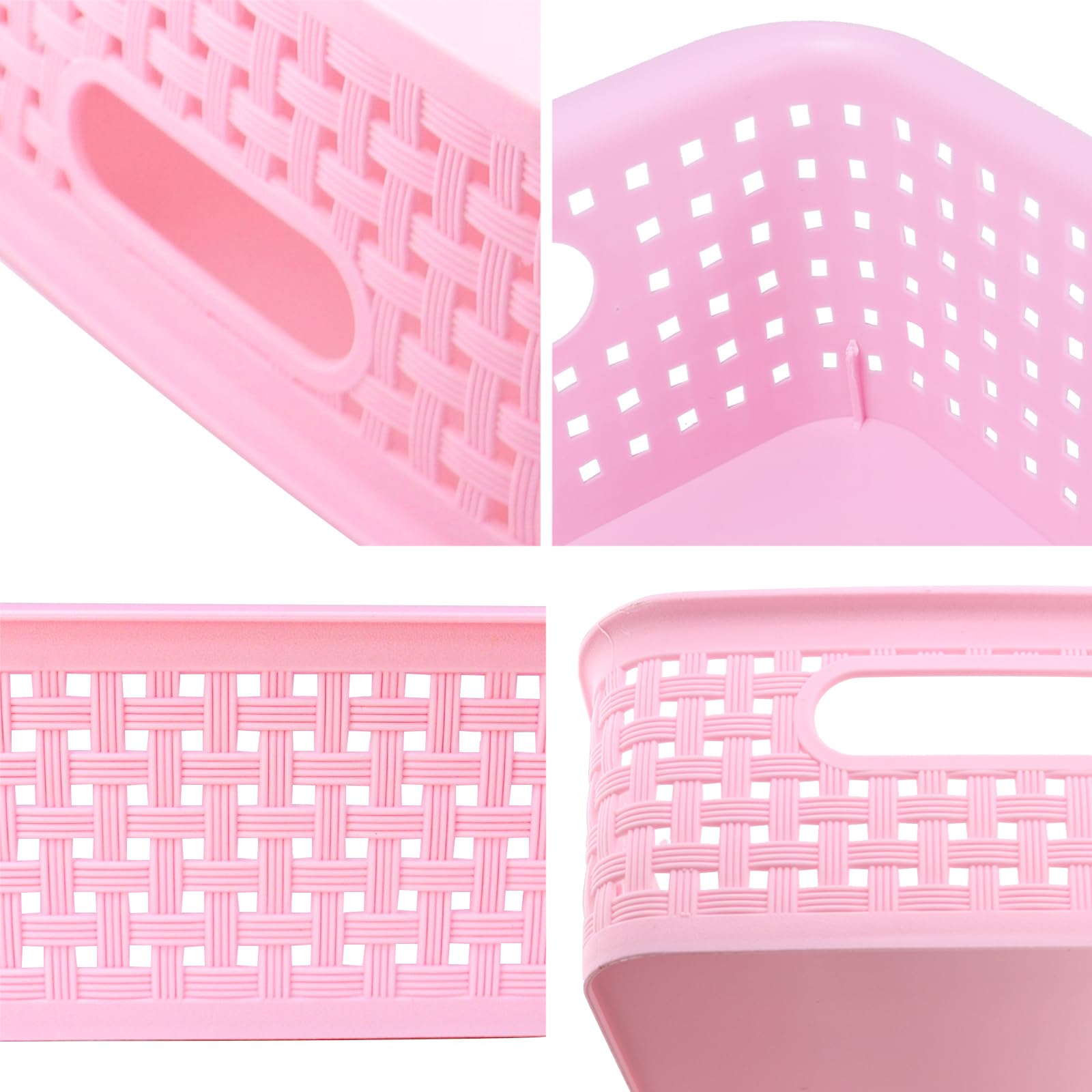 Plastic Storage Baskets, Small Pantry Baskets For Organizing, Woven Basket Organizer Basket Bins For Shelves, Organizer And Stor