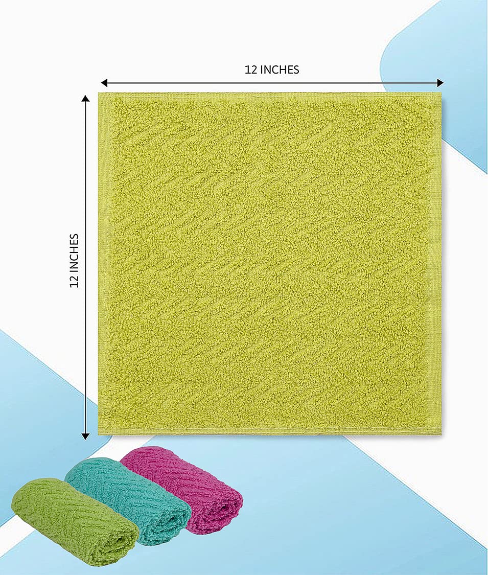 Zuperia Zigzag Wash Cloth -16 Pack -12'' X 12''- Highly Absorbent Soft Washcloths For Face, Gym Towels, Hotel Spa Quality, Reusa