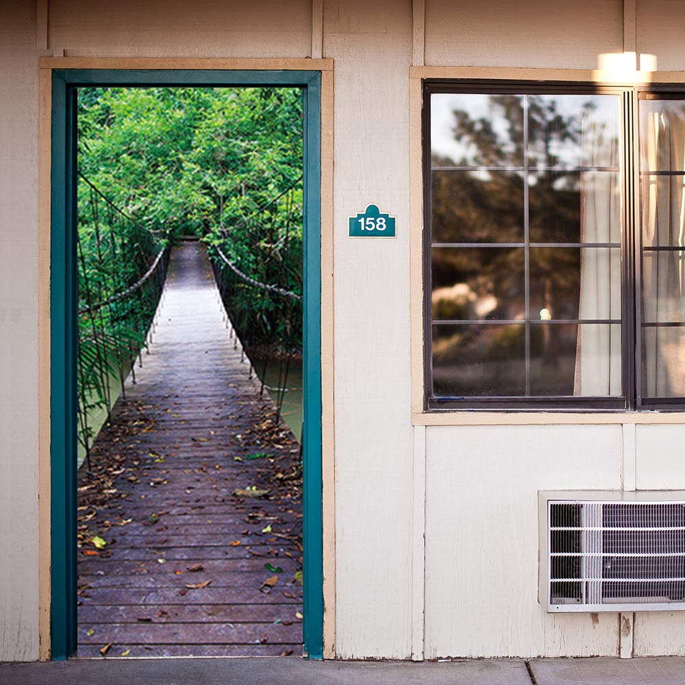 Kacolor 3D Stairs Art Door Sticker For Bedroom Livingroom Bathroom, 2Pcs Wall Decal Self-Adhesive Waterproof Removable Door Mura