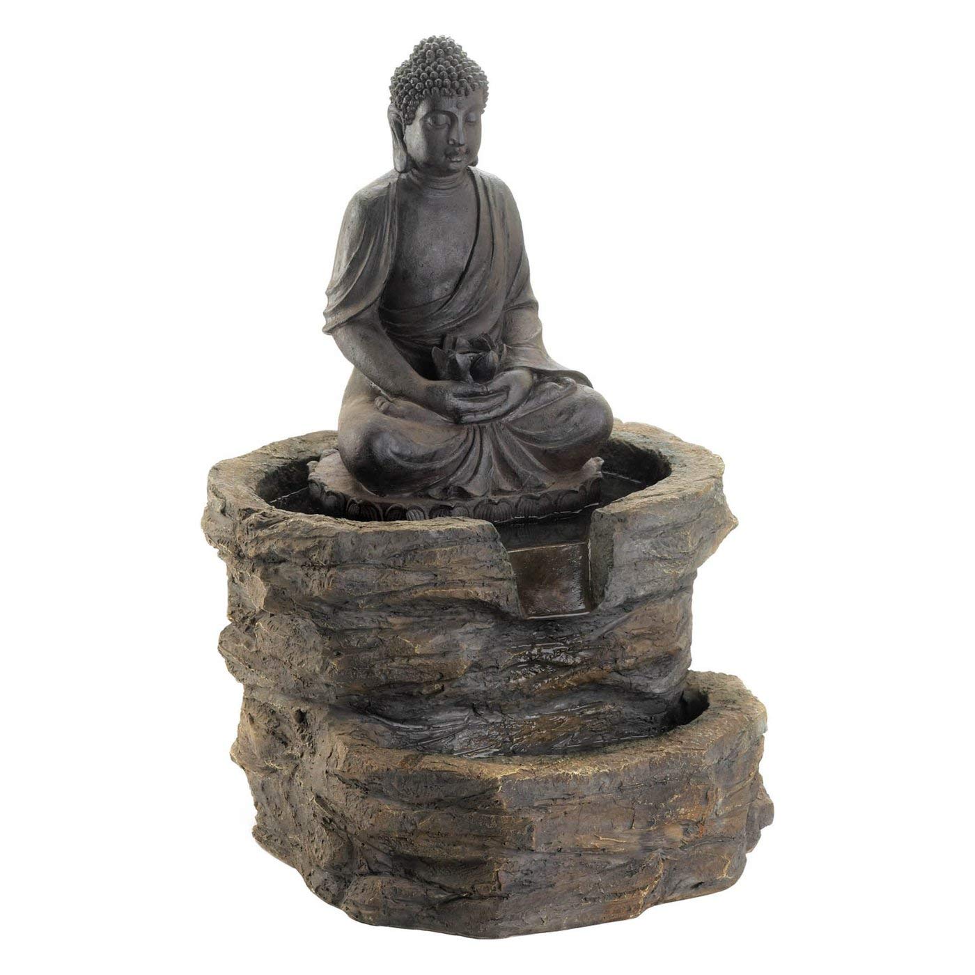 Accent Plus D1156 Light Up Zen Buddha Fountain, 29.375, No Color