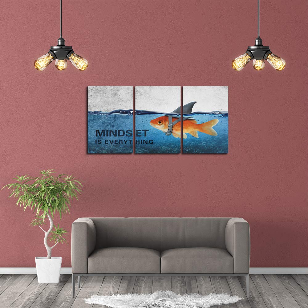 3 Panels Inspirational Canvas Painting Wall Art Motivational Wall Art Success Framed Poster Grind Hustle Positive Quotes Wall Poster Office Inspirational Wall Decor for Home Living Room 36''W x 16''H